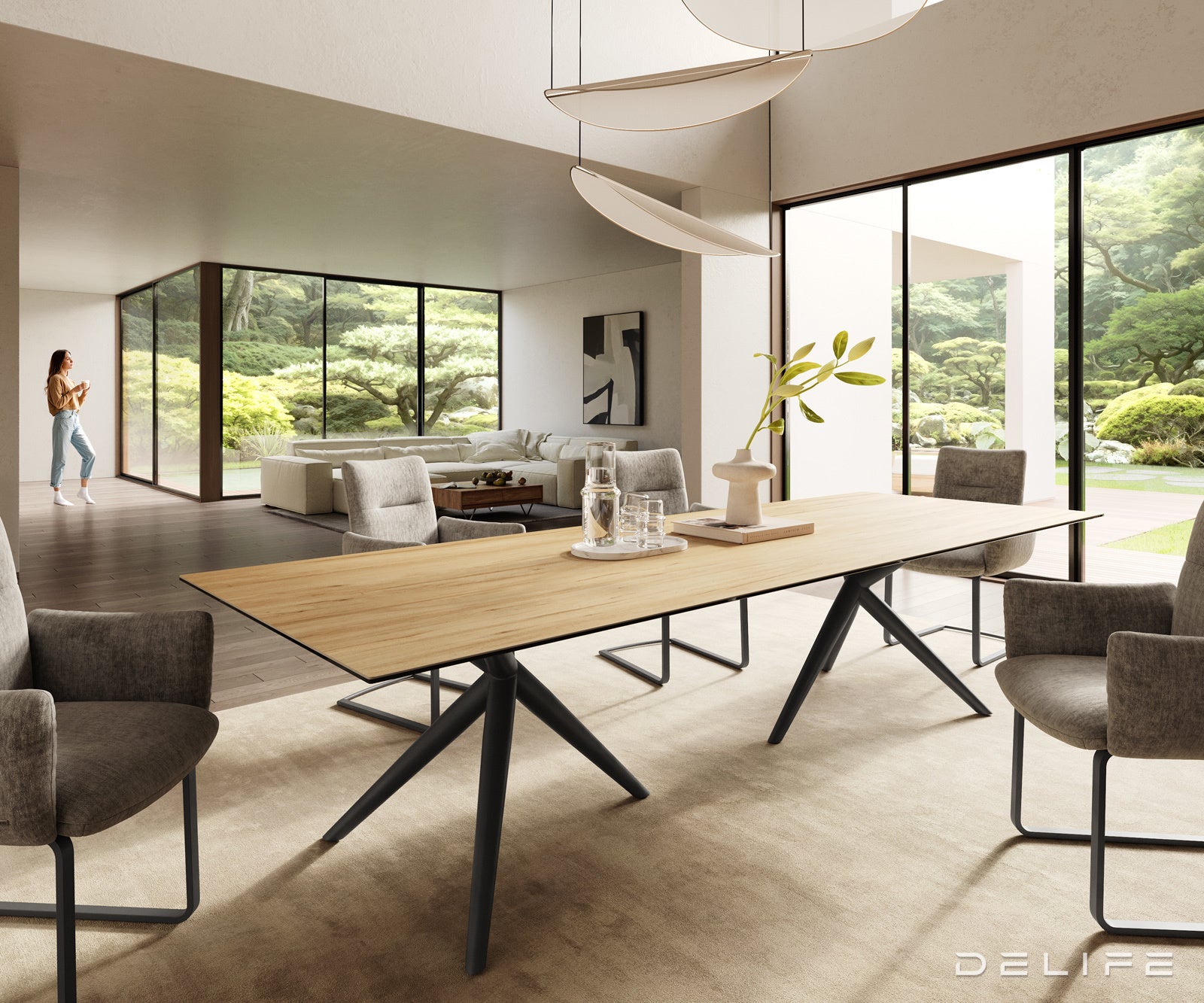 Blagovaonski stol Edge 300x100cm, Materijal: Keramika Laminam Sabbia