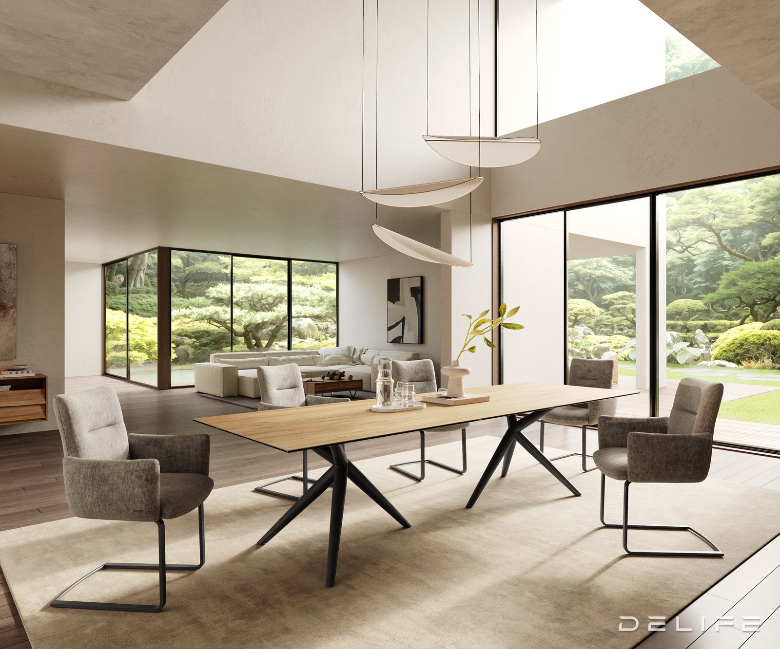 Blagovaonski stol Edge 300x100cm, Materijal: Keramika Laminam Sabbia