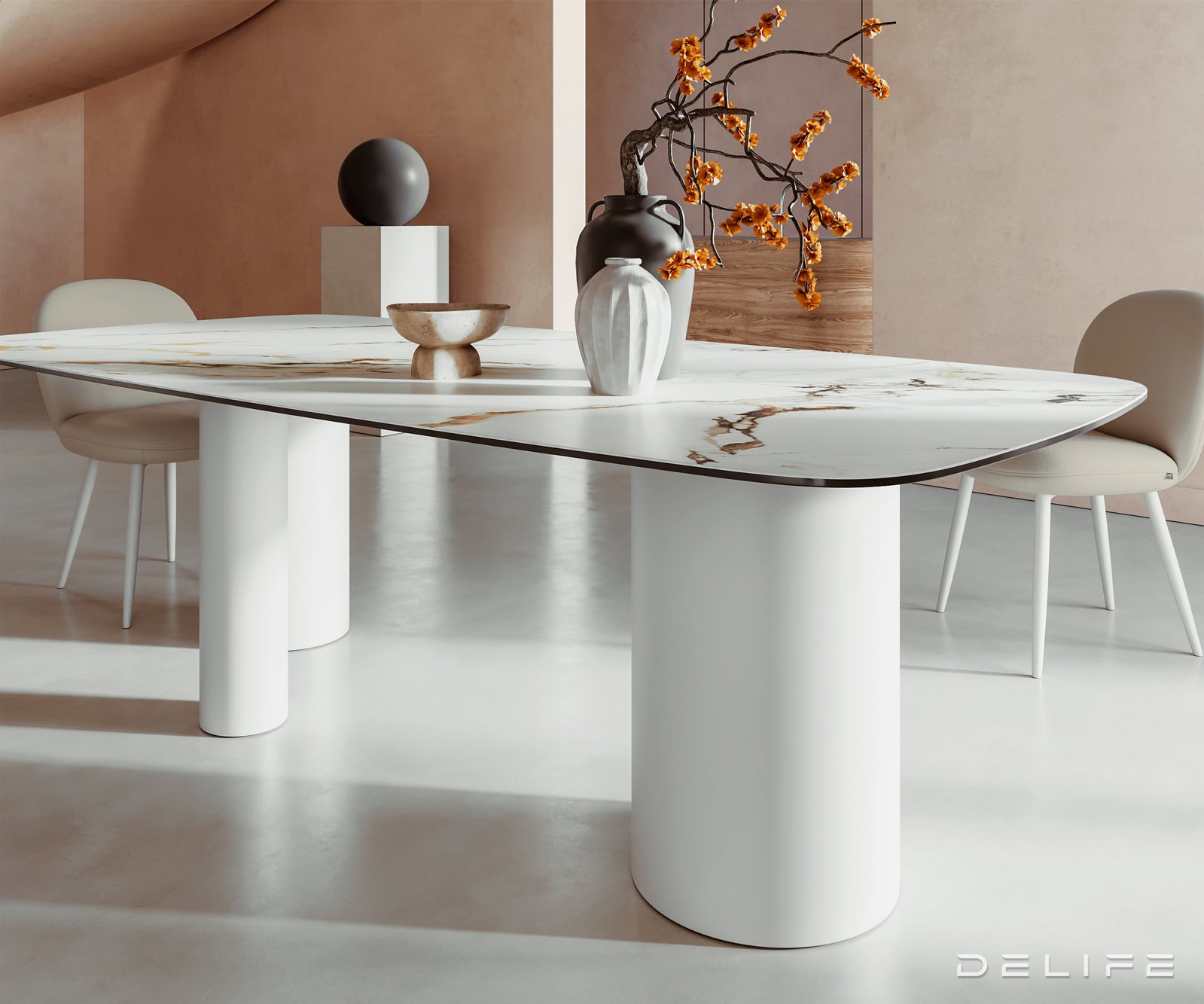 Blagovaonski stol Edge 240x120cm, Materijal: Keramika Calacatta Luxe