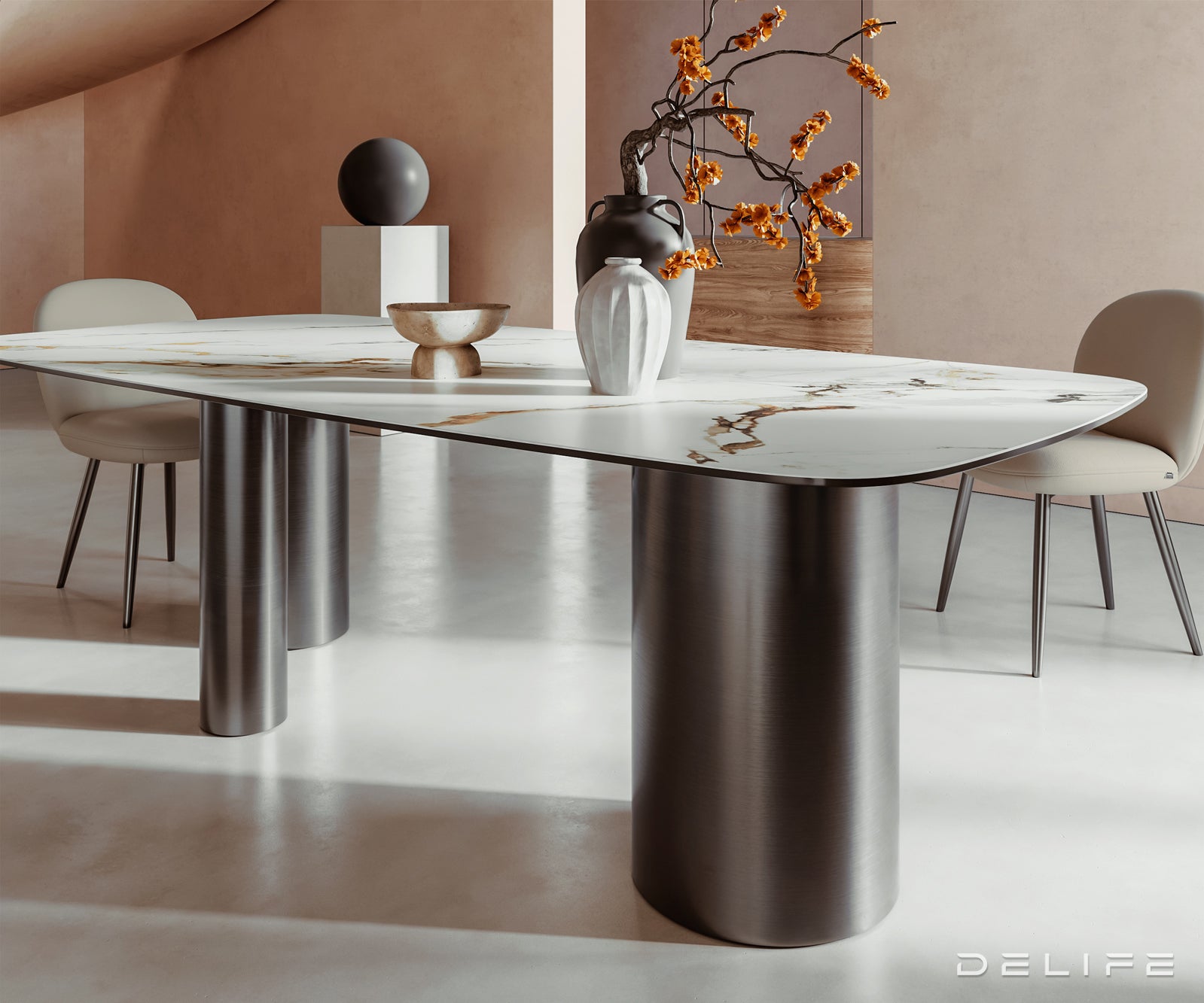 Blagovaonski stol Edge 240x120cm, Materijal: Keramika Calacatta Luxe