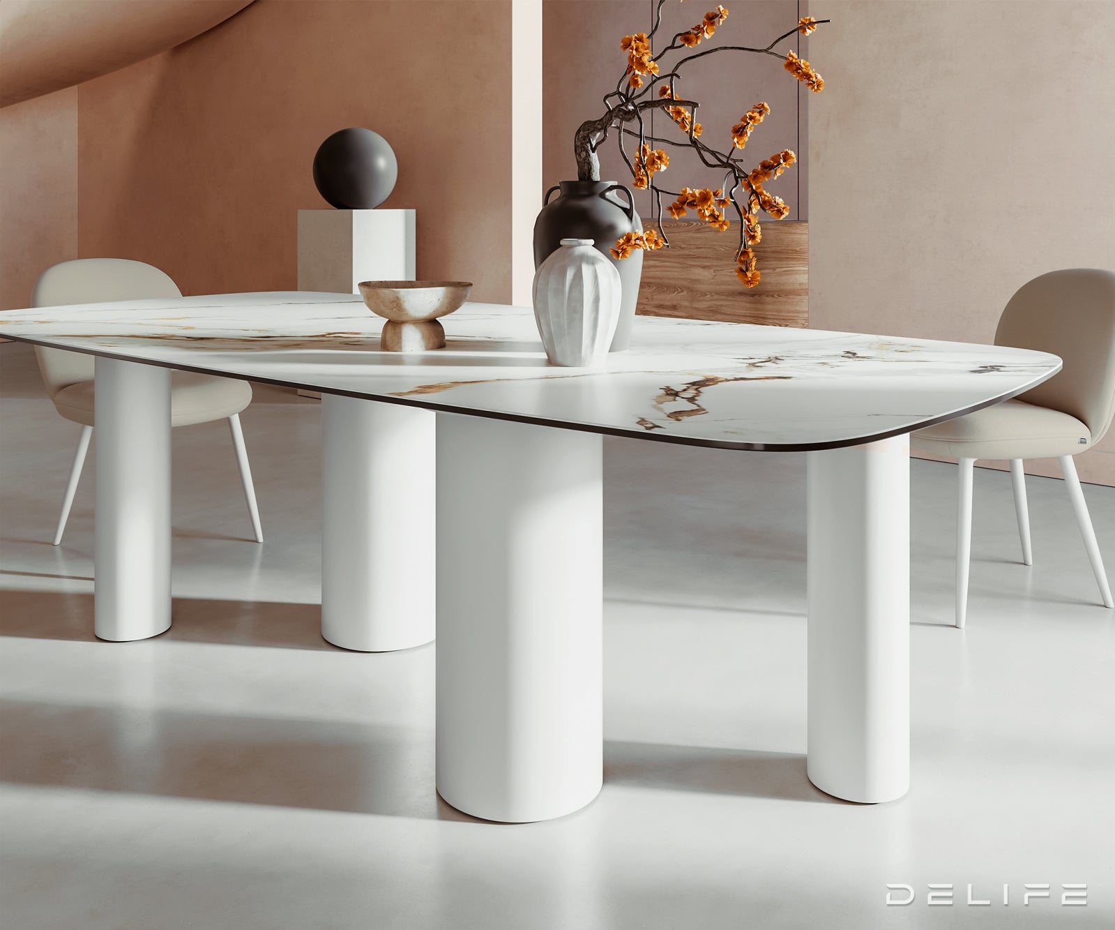 Blagovaonski stol Edge 240x120cm, Materijal: Keramika Calacatta Luxe