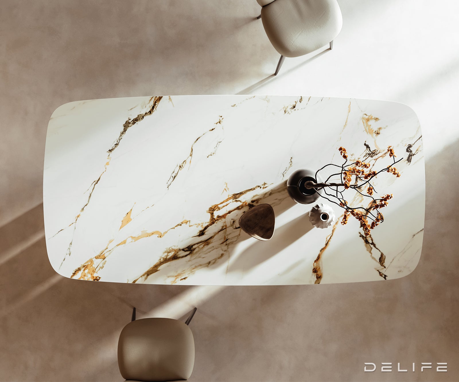 Blagovaonski stol Edge 240x120cm, Materijal: Keramika Calacatta Luxe