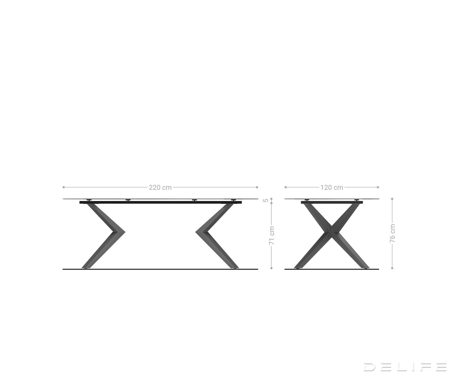 Blagovaonski stol Edge 220x120cm, Materijal: Keramika Patagonia Lappato