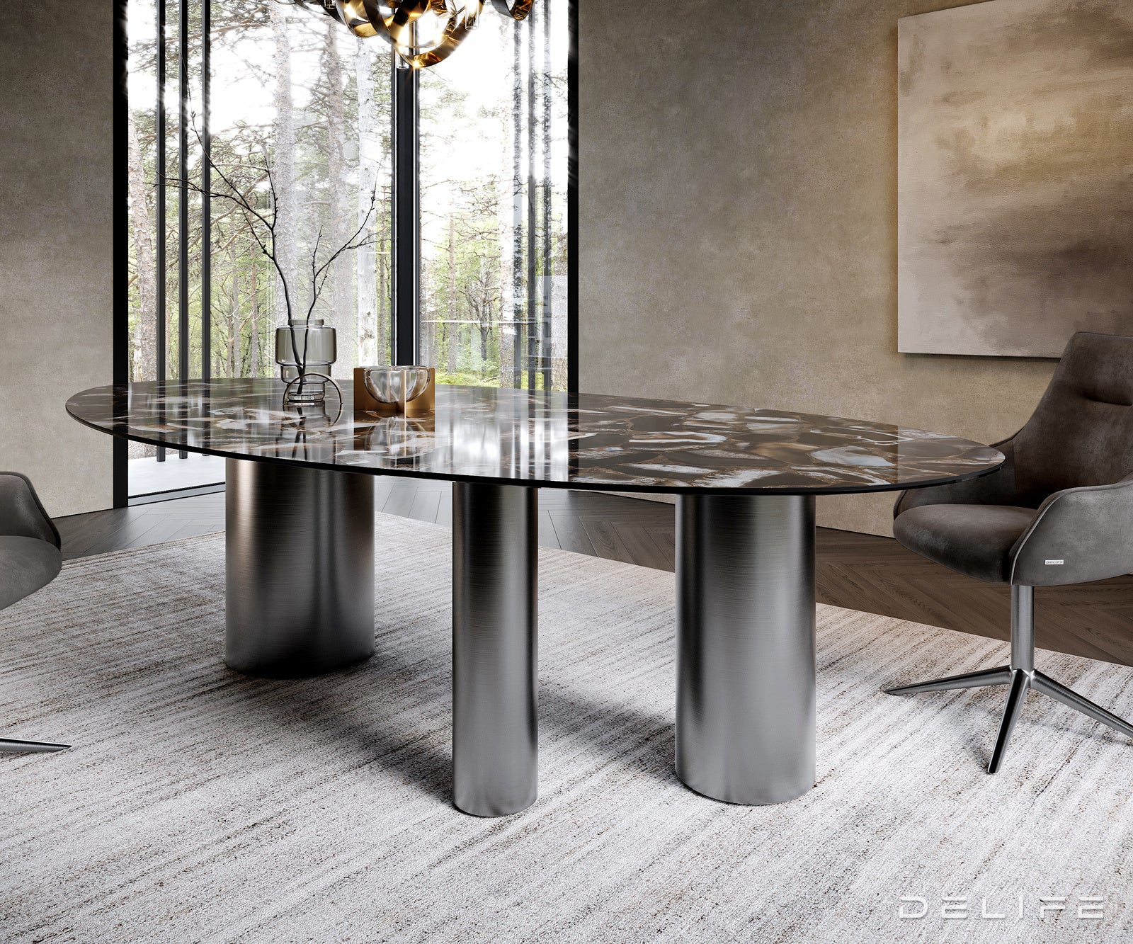 Blagovaonski stol Edge 280x130cm, Materijal: Keramika na staklu