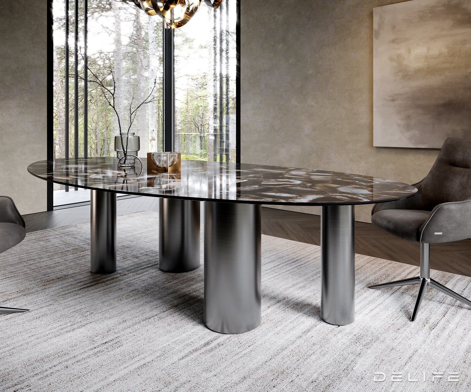 Blagovaonski stol Edge 280x130cm, Materijal: Keramika na staklu