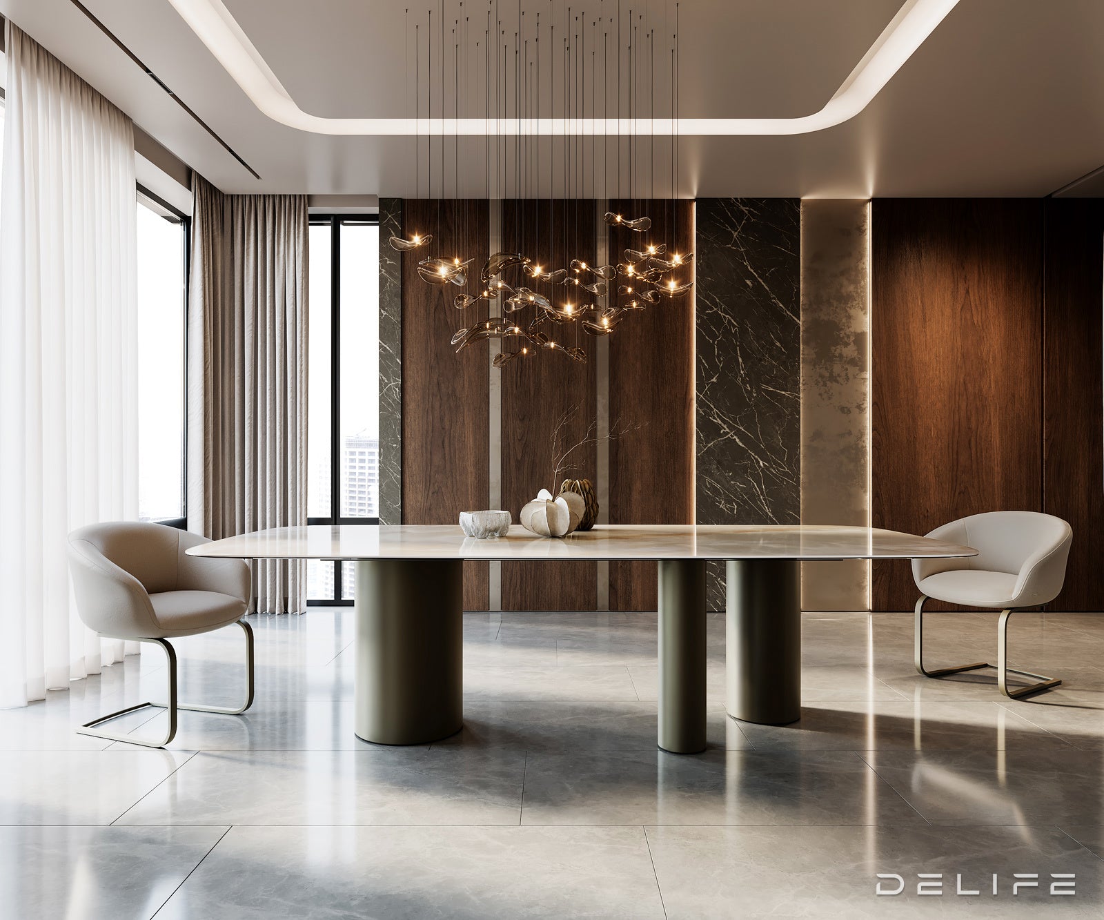 Blagovaonski stol Edge 270x120cm, Materijal: Keramika na staklu