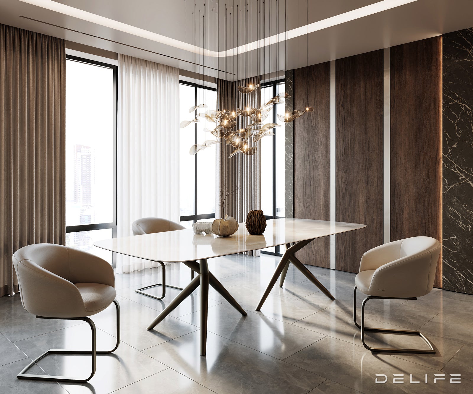 Blagovaonski stol Edge 270x120cm, Materijal: Keramika na staklu