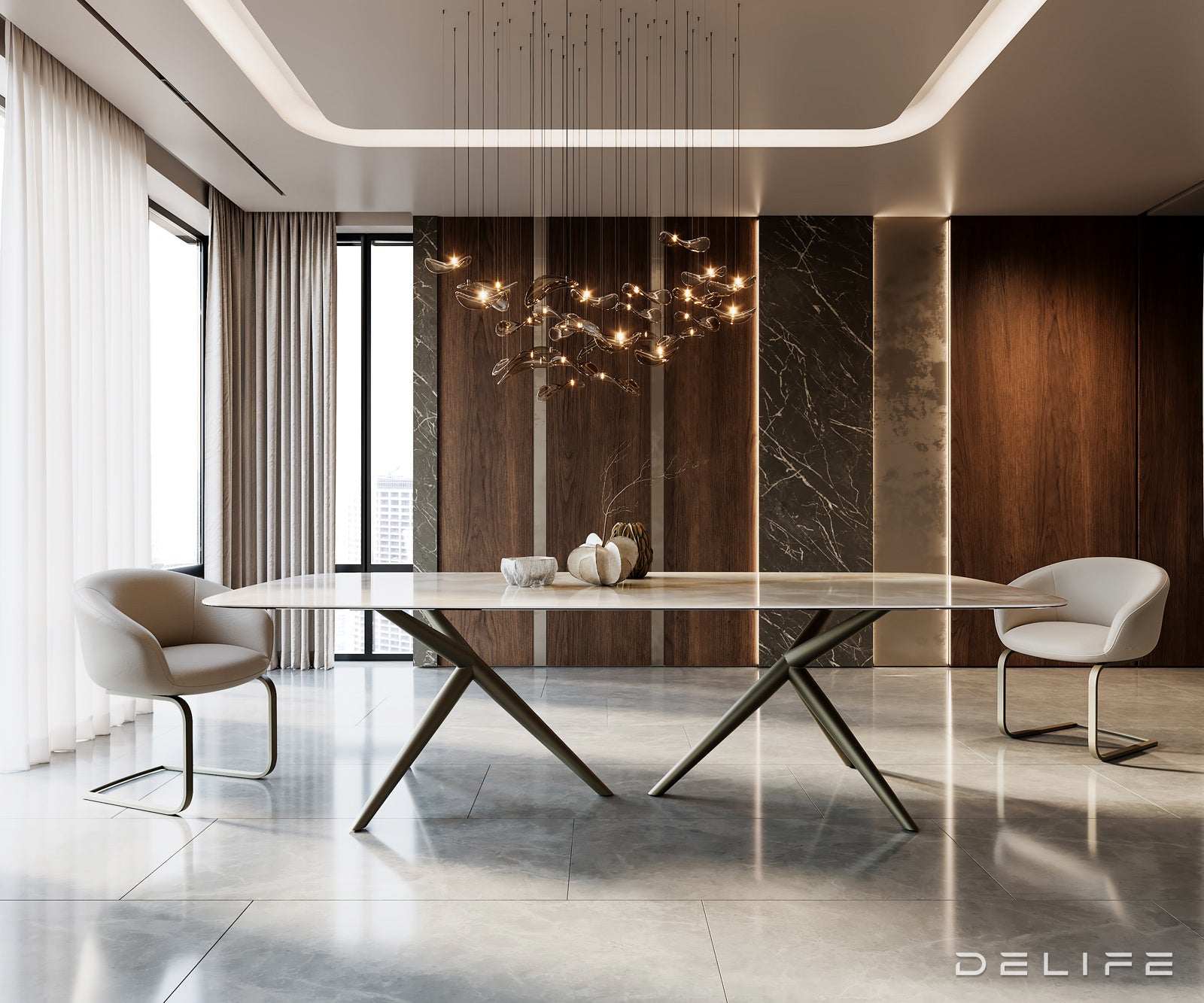 Blagovaonski stol Edge 270x120cm, Materijal: Keramika na staklu