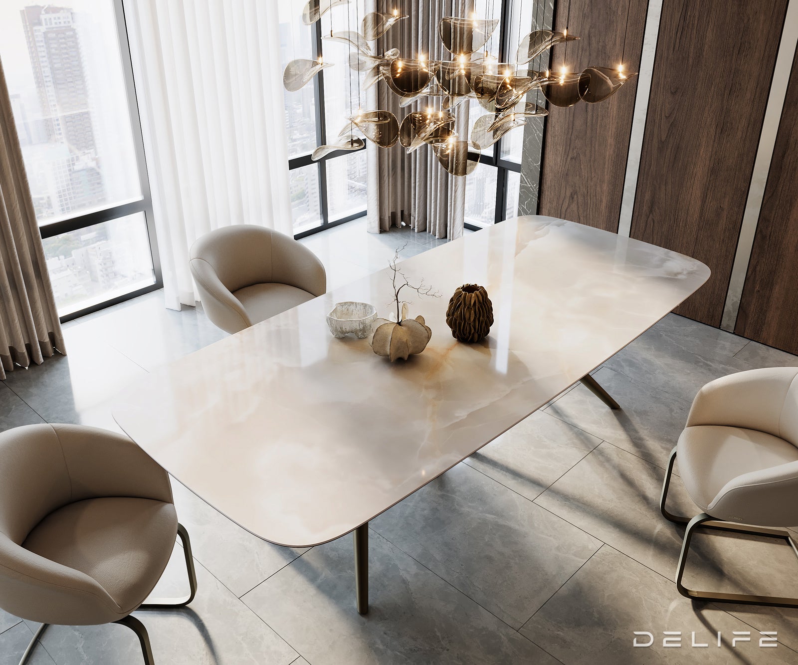 Blagovaonski stol Edge 270x120cm, Materijal: Keramika na staklu