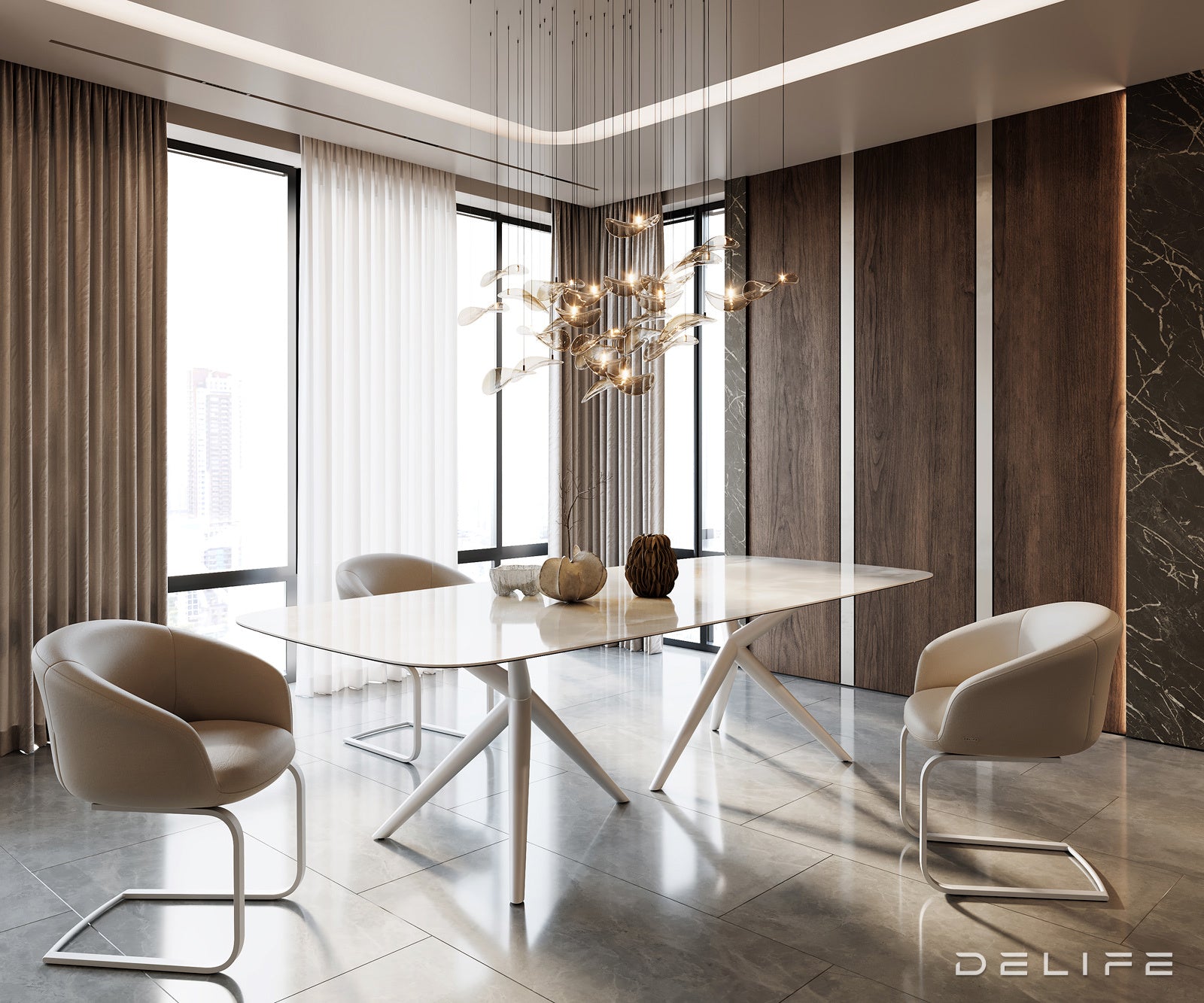 Blagovaonski stol Edge 270x120cm, Materijal: Keramika na staklu