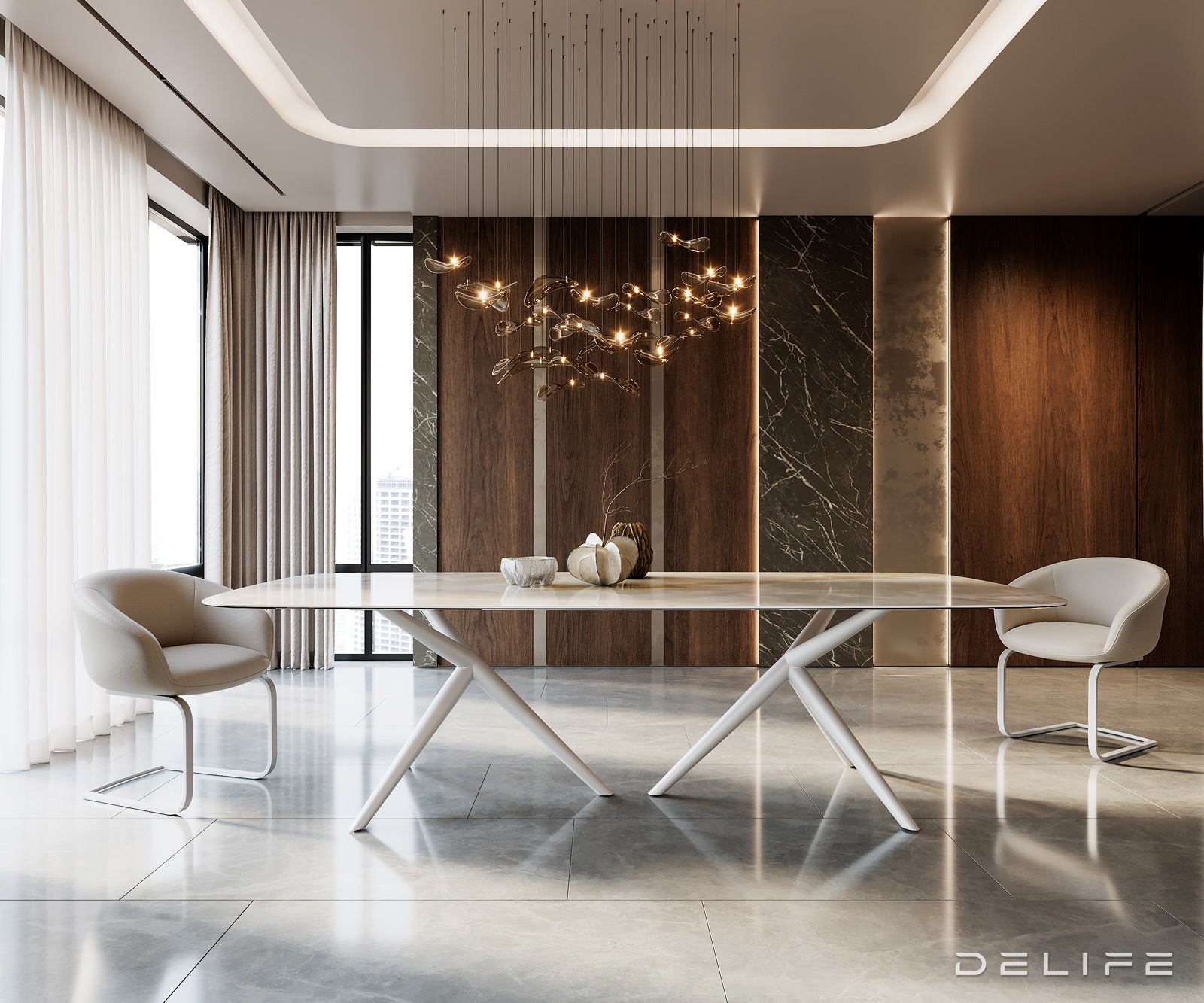 Blagovaonski stol Edge 270x120cm, Materijal: Keramika na staklu