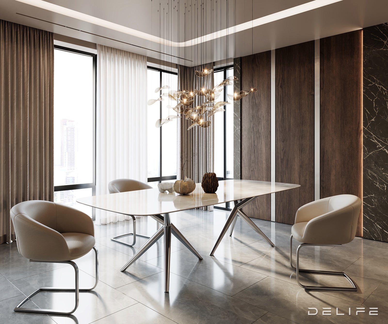 Blagovaonski stol Edge 270x120cm, Materijal: Keramika na staklu