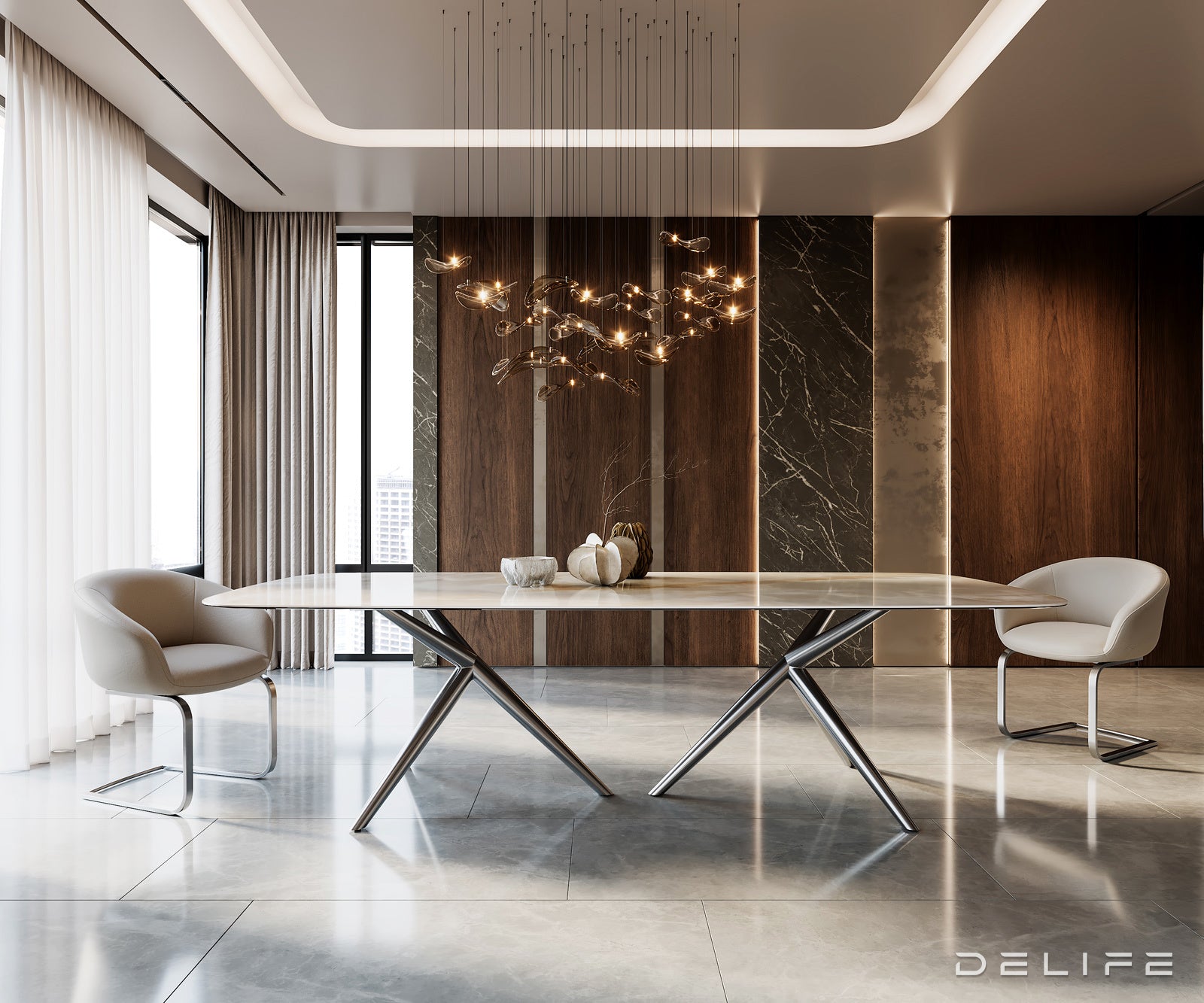 Blagovaonski stol Edge 270x120cm, Materijal: Keramika na staklu