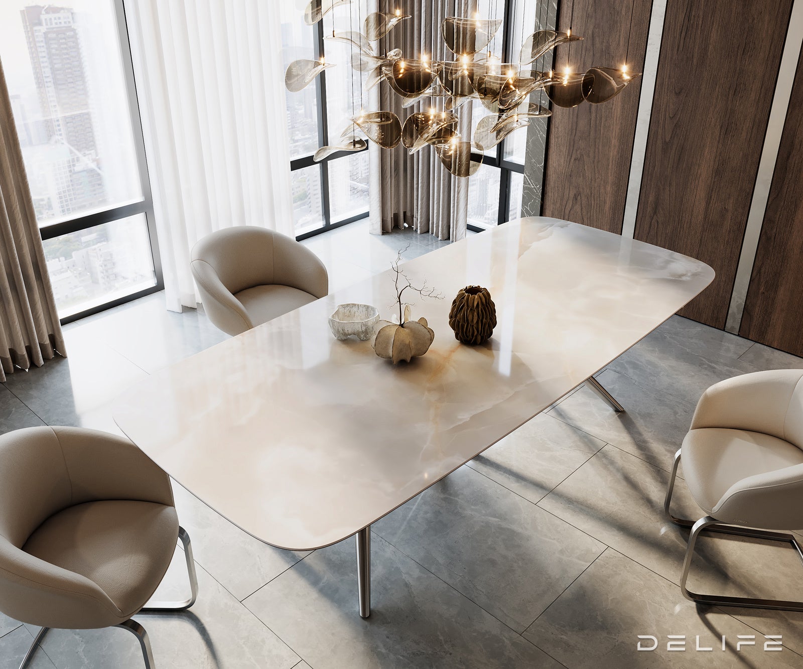 Blagovaonski stol Edge 270x120cm, Materijal: Keramika na staklu