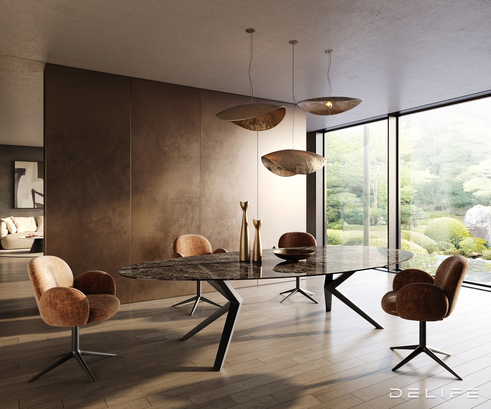 Blagovaonski stol Edge 315x150cm, Materijal: Keramika Laminam Emperador Extra Lucidato