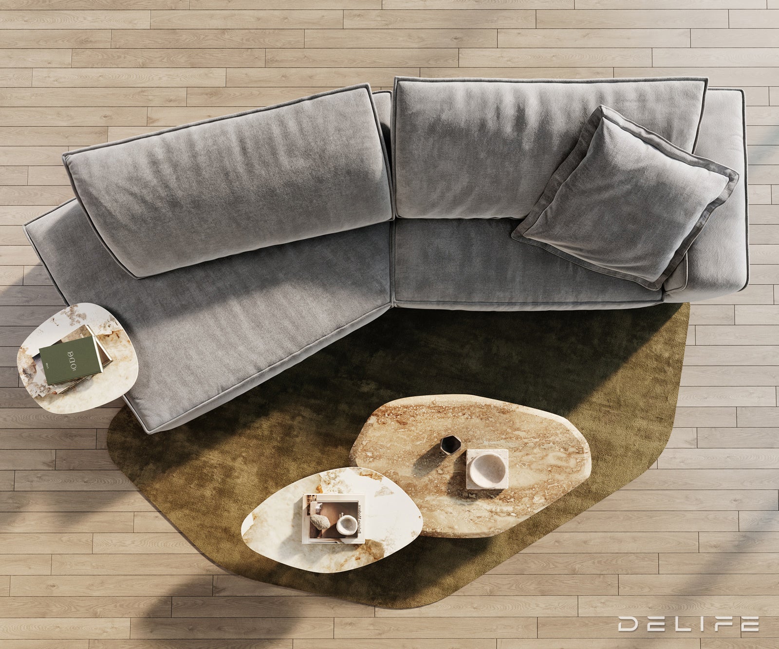 Sofa Snoosh 400x200cm, Materijal: Strukturirana tkanina