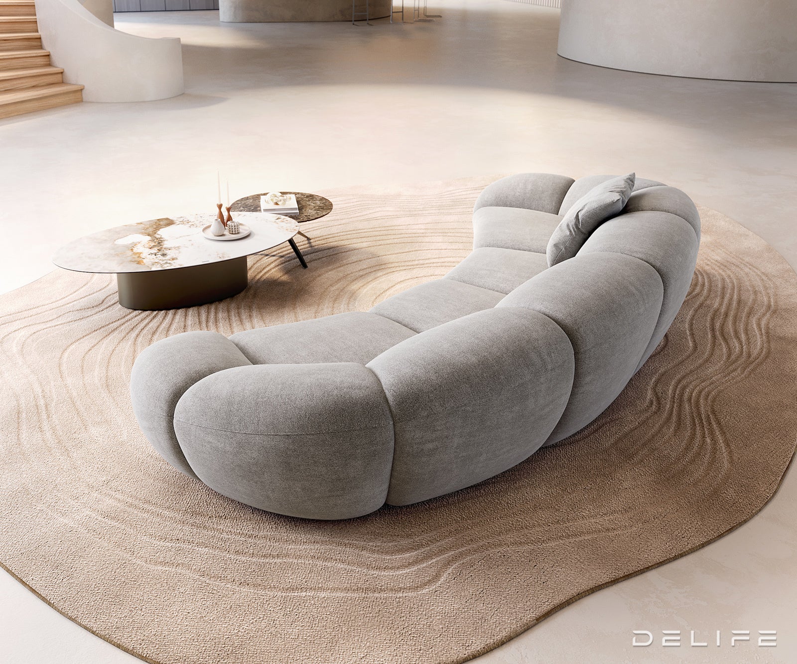 Sofa Lunna 368x175cm, Materijal: Strukturirana tkanina