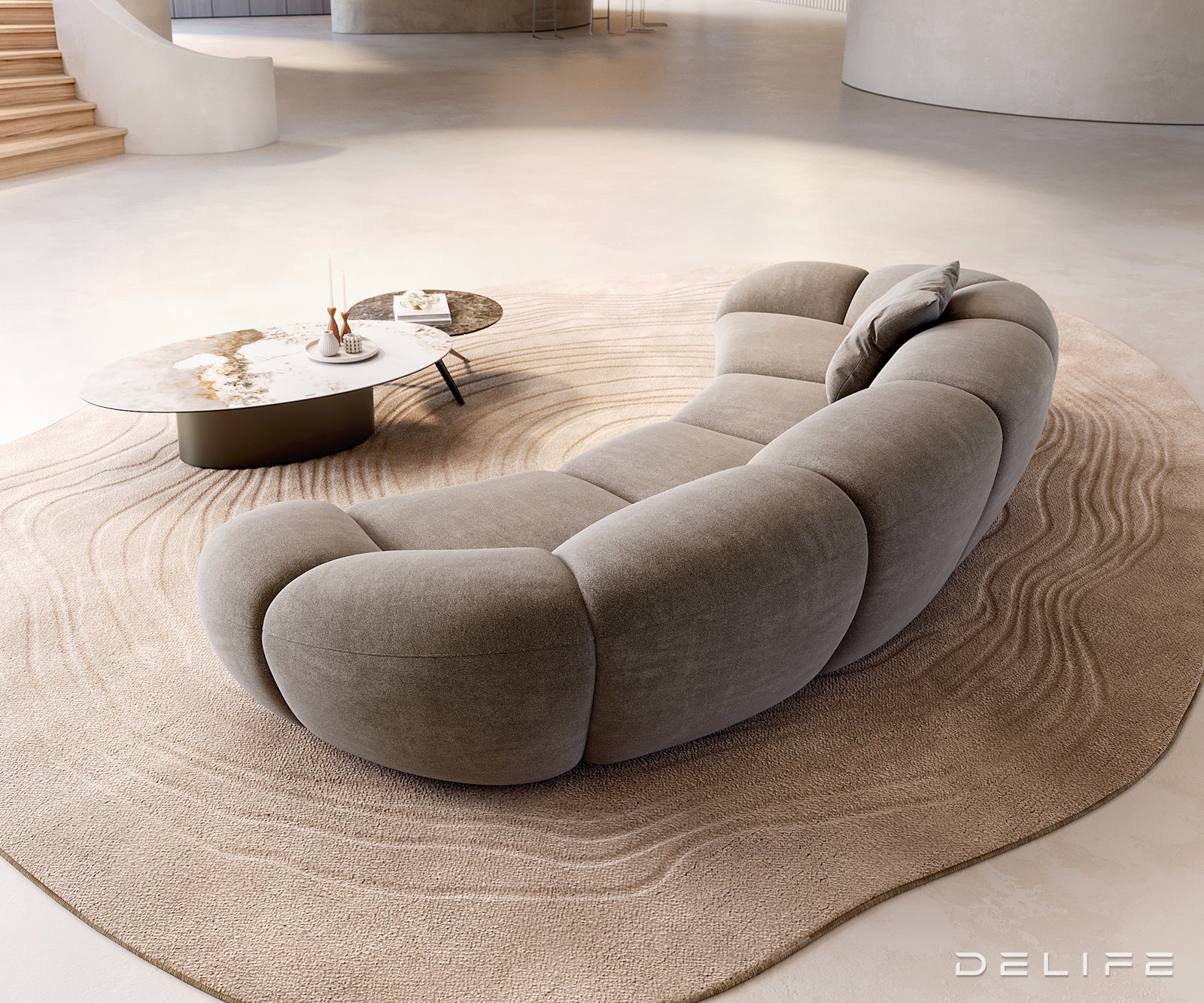 Sofa Lunna 368x175cm, Materijal: Strukturirana tkanina