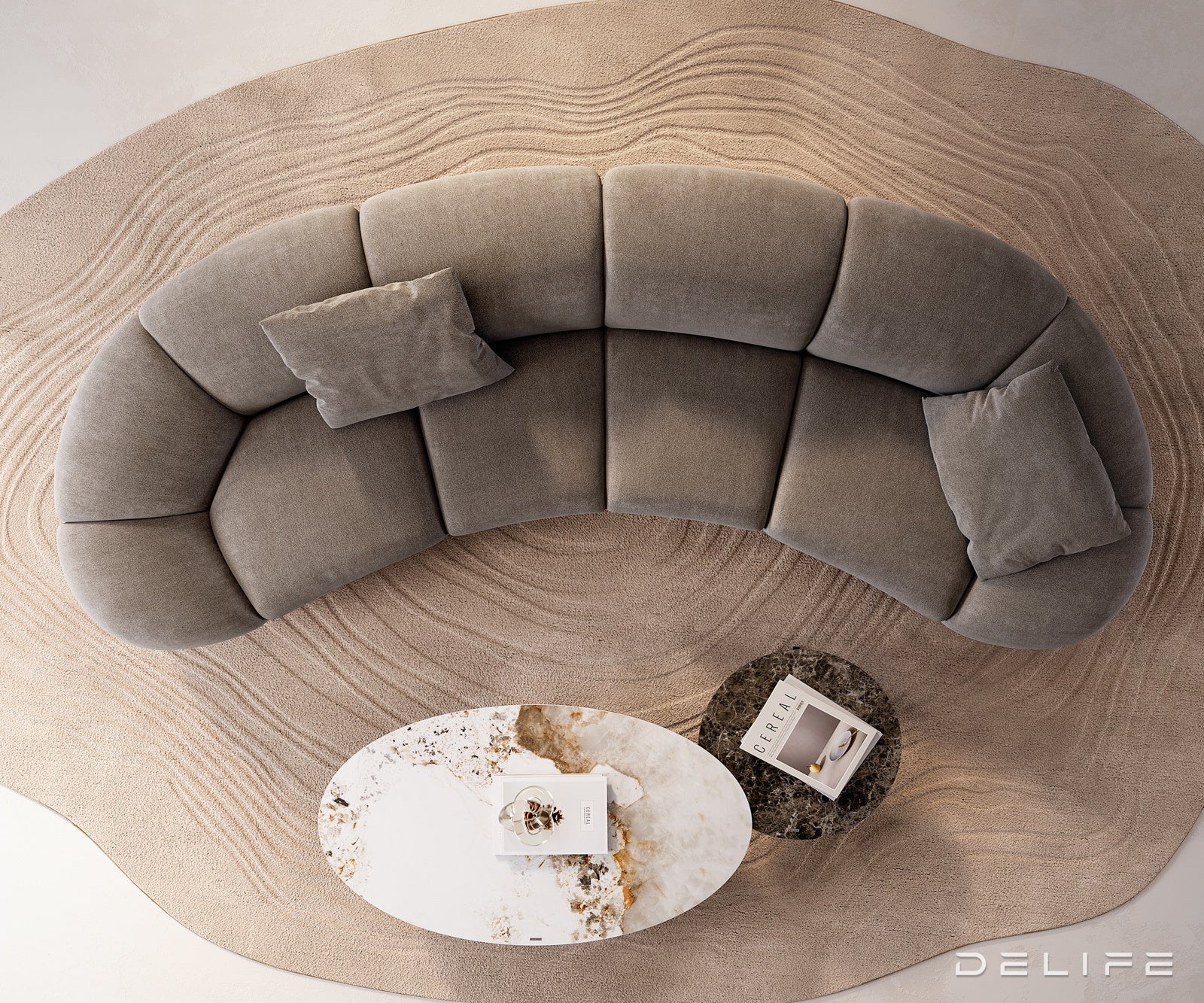 Sofa Lunna 368x175cm, Materijal: Strukturirana tkanina