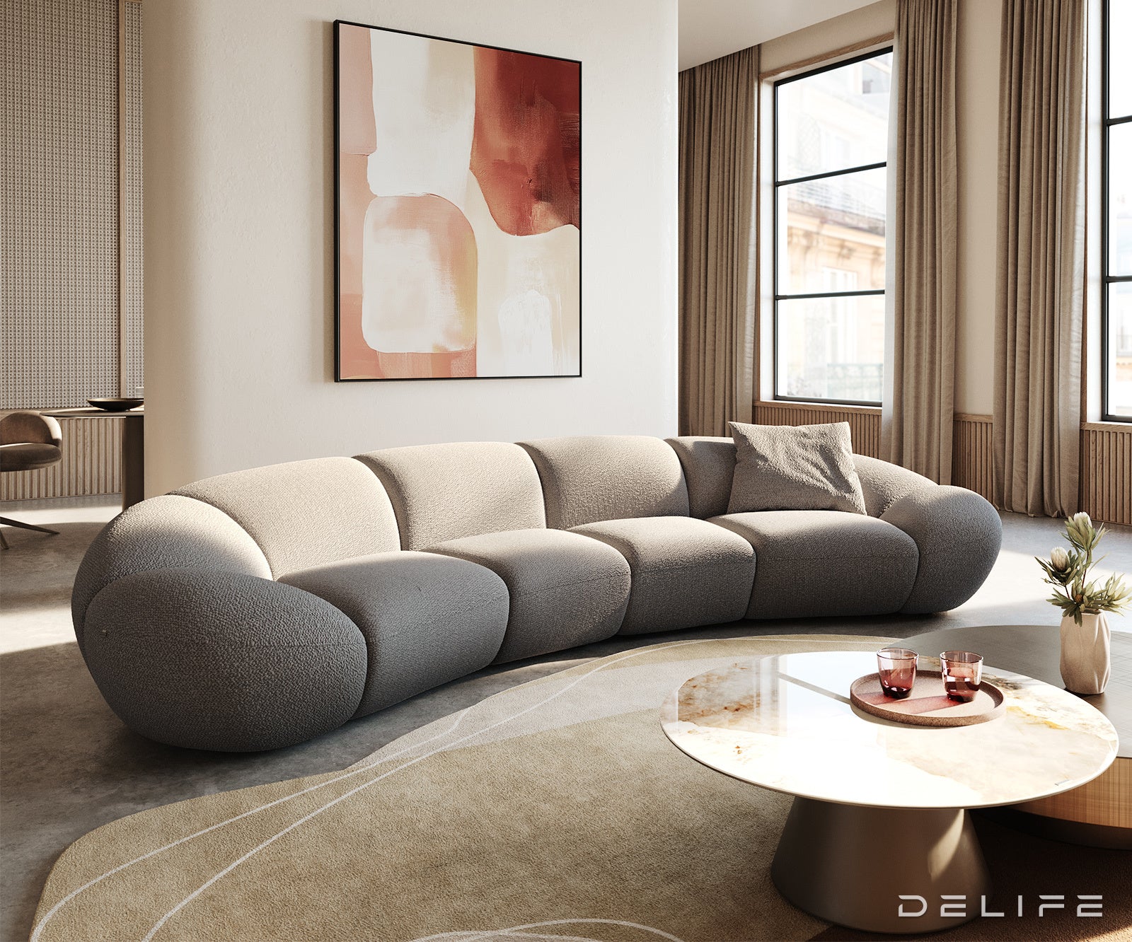 Sofa Lunna 368x175cm, Materijal: Boucle