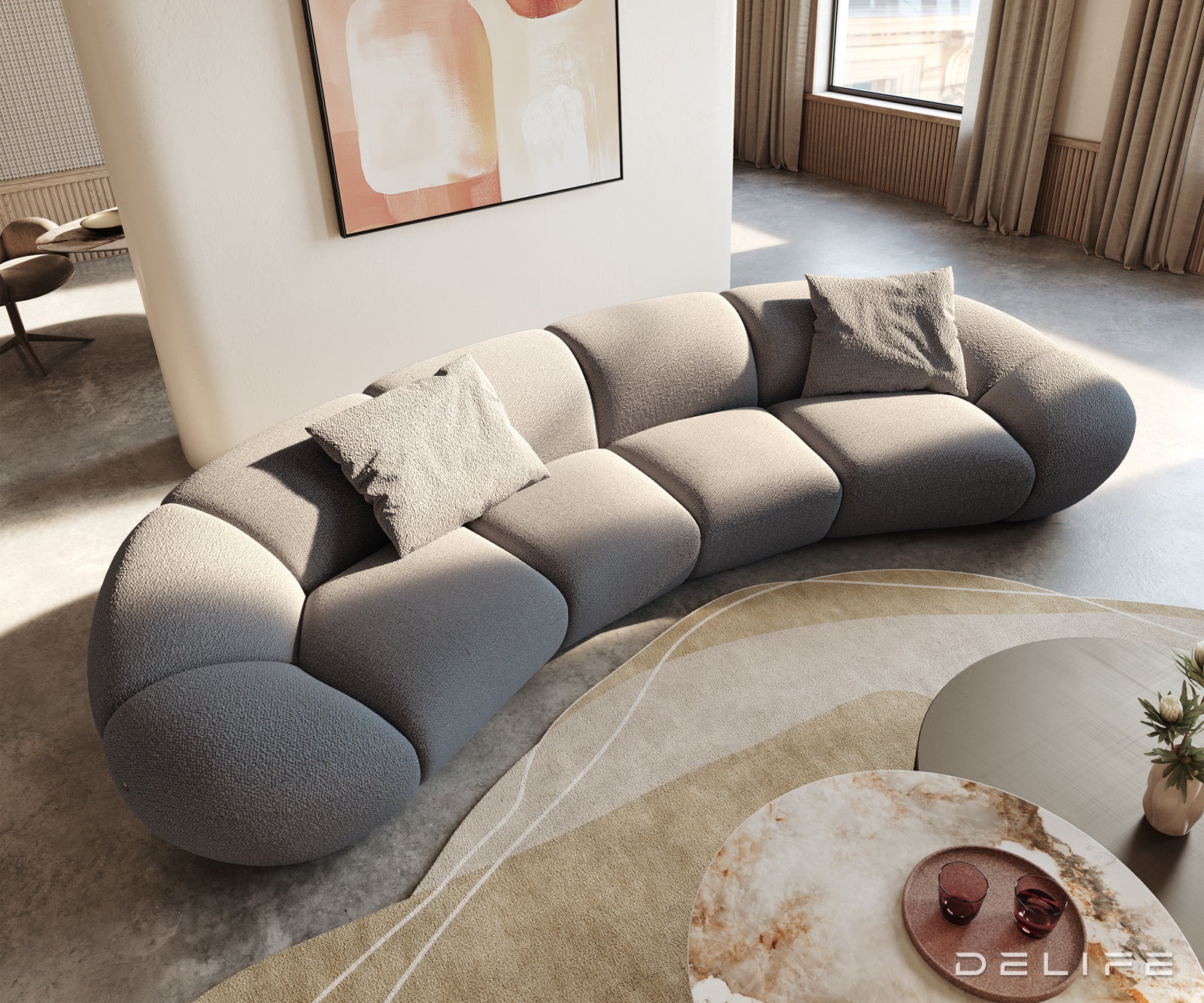 Sofa Lunna 368x175cm, Materijal: Boucle