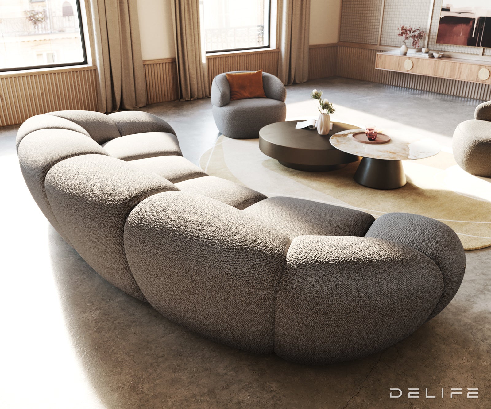 Sofa Lunna 368x175cm, Materijal: Boucle