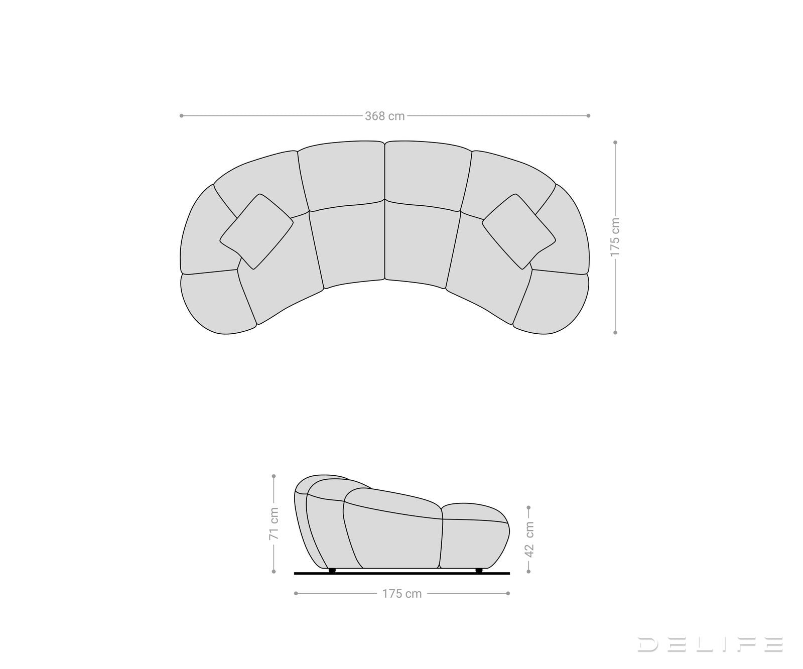 Sofa Lunna 368x175cm, Materijal: Boucle