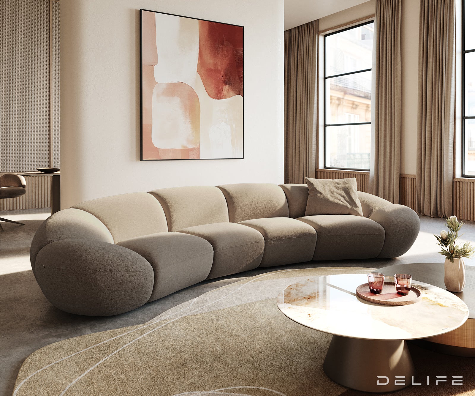 Sofa Lunna 368x175cm, Materijal: Boucle