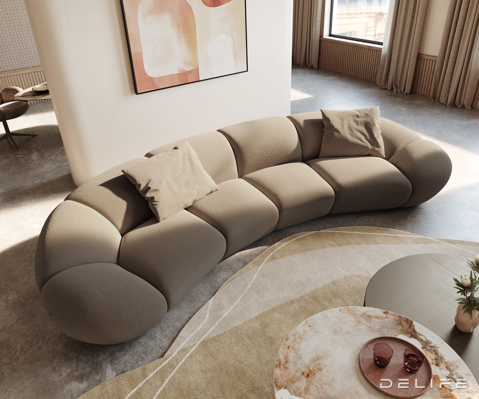 Sofa Lunna 368x175cm, Materijal: Boucle