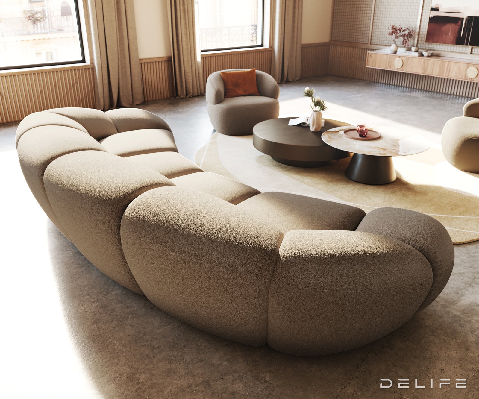 Sofa Lunna 368x175cm, Materijal: Boucle