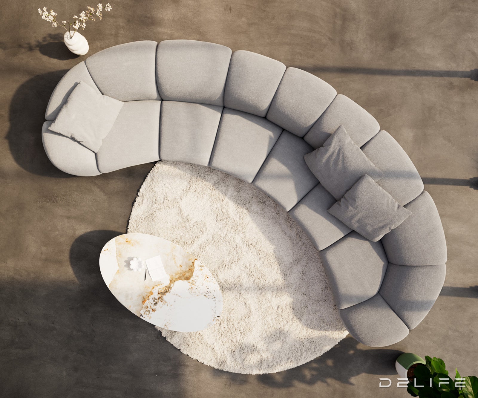 Sofa Lunna 464x212cm, Materijal: Strukturirana tkanina