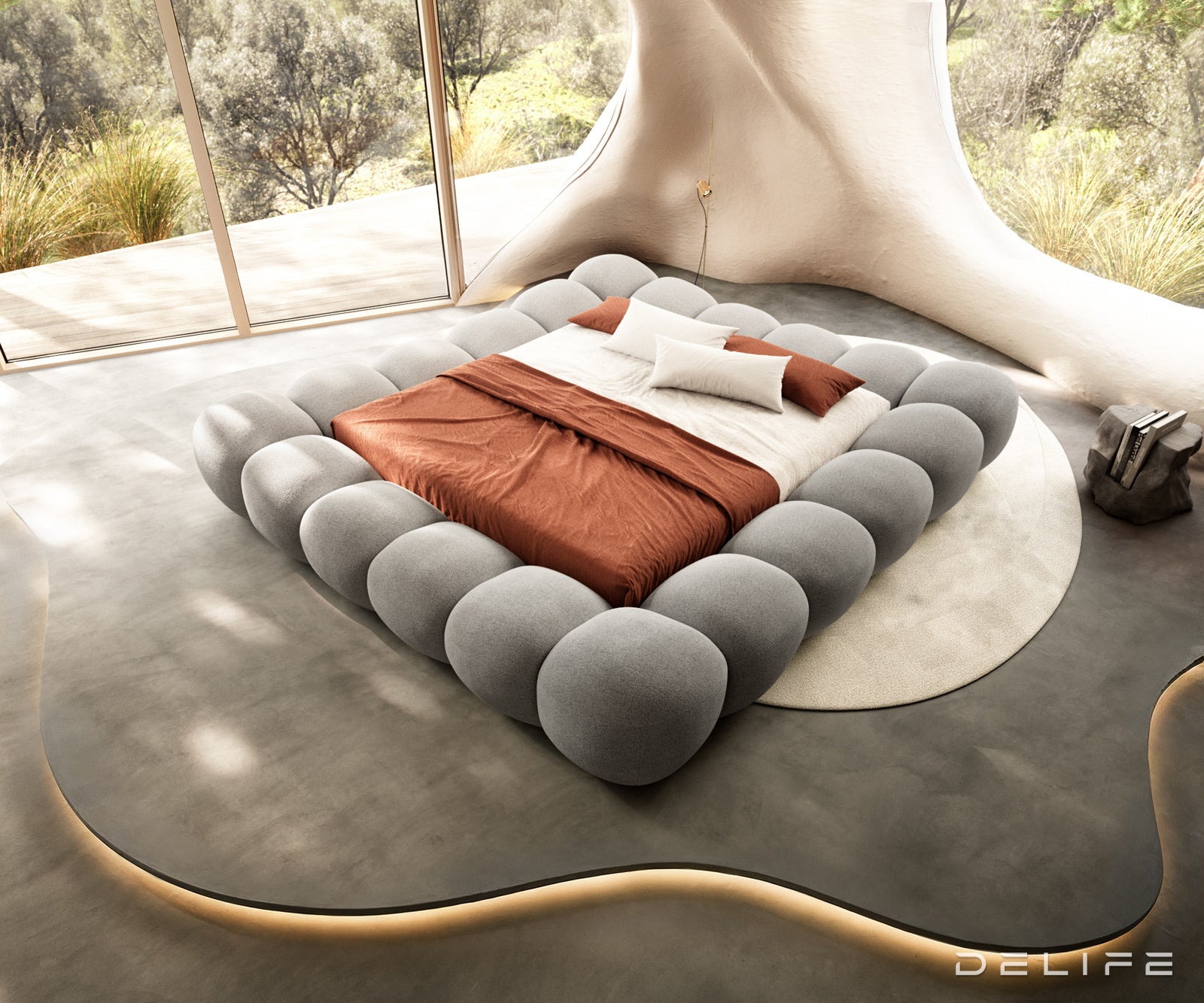 Okvir Kreveta Perlla, Materijal: Strukturirana tkanina