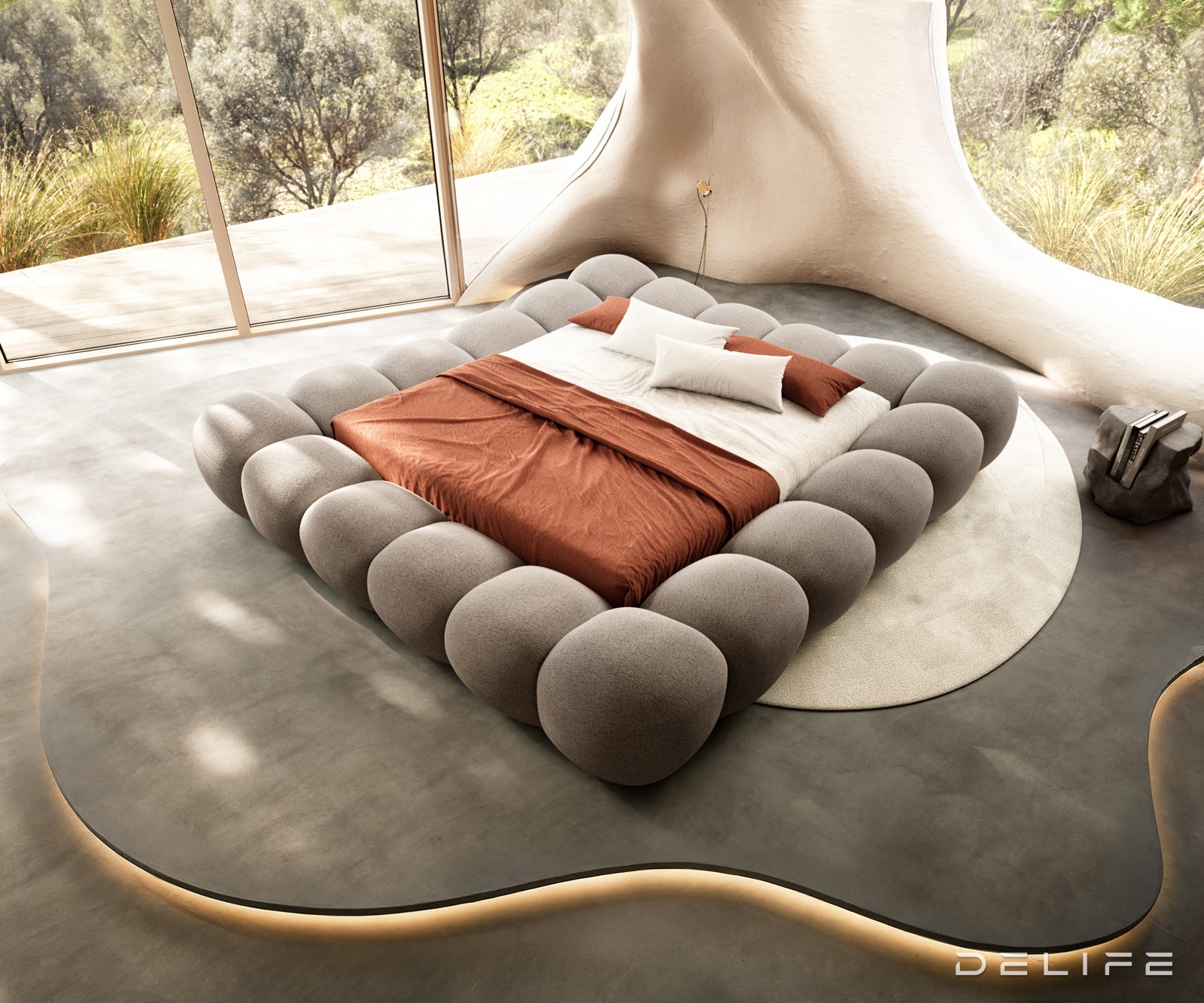 Okvir Kreveta Perlla, Materijal: Strukturirana tkanina