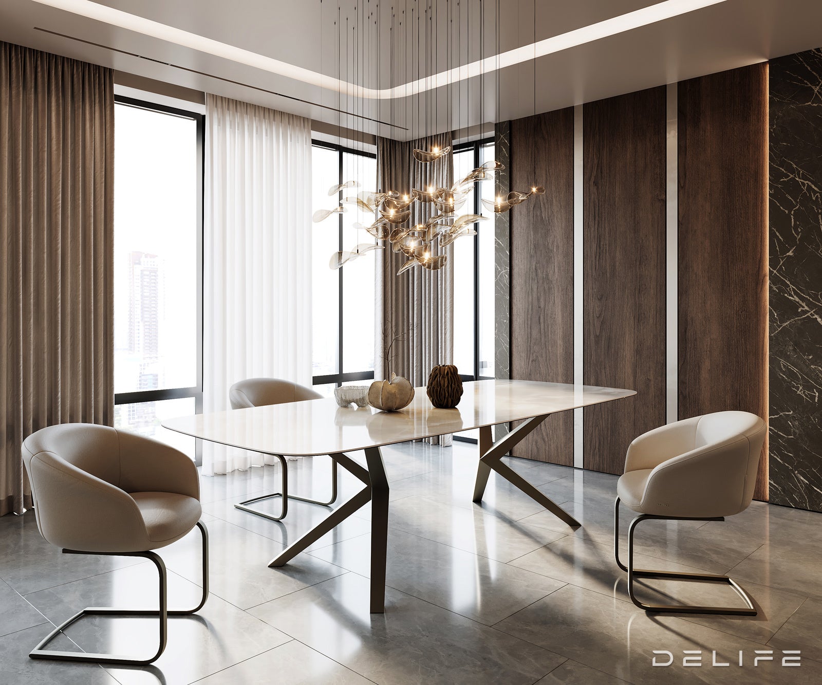 Blagovaonski stol Edge 270x120cm, Materijal: Keramika na staklu