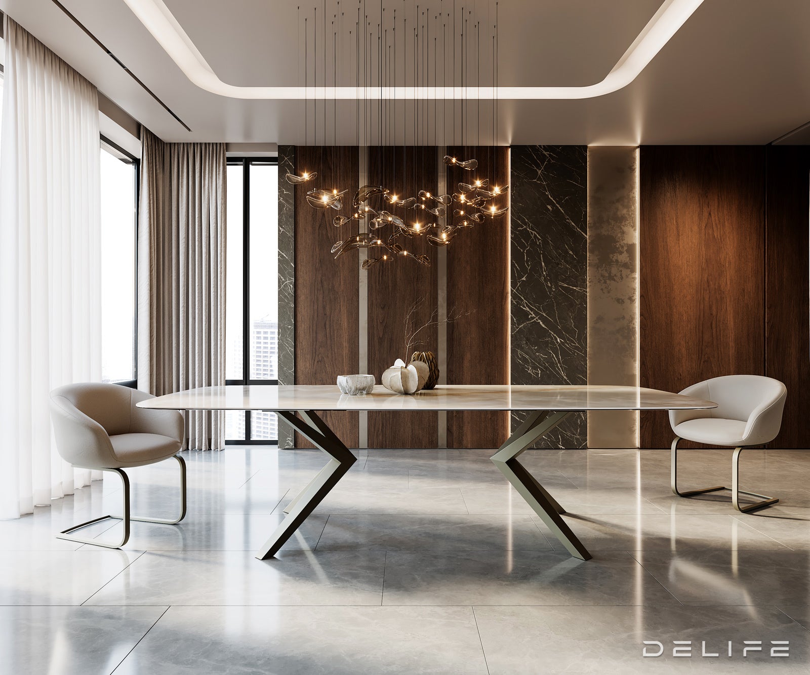 Blagovaonski stol Edge 270x120cm, Materijal: Keramika na staklu