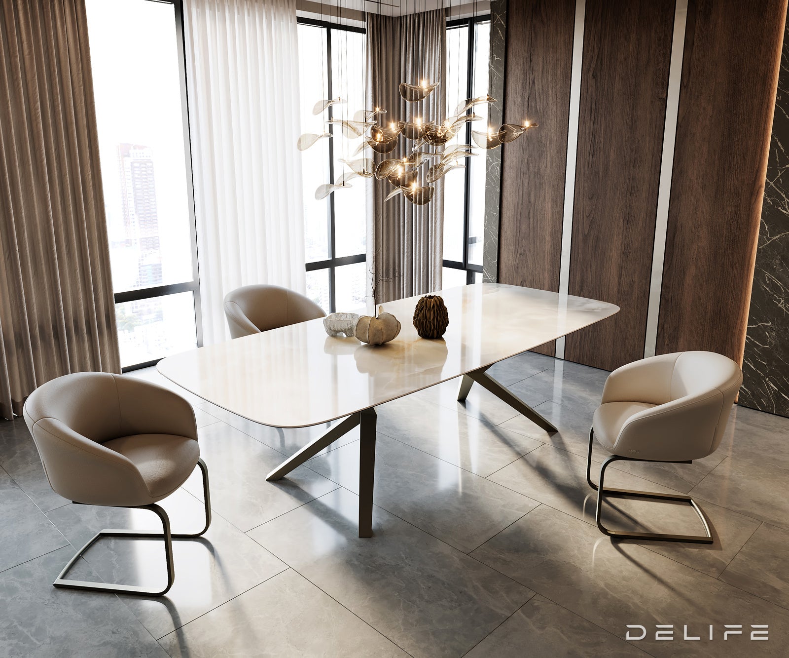 Blagovaonski stol Edge 270x120cm, Materijal: Keramika na staklu