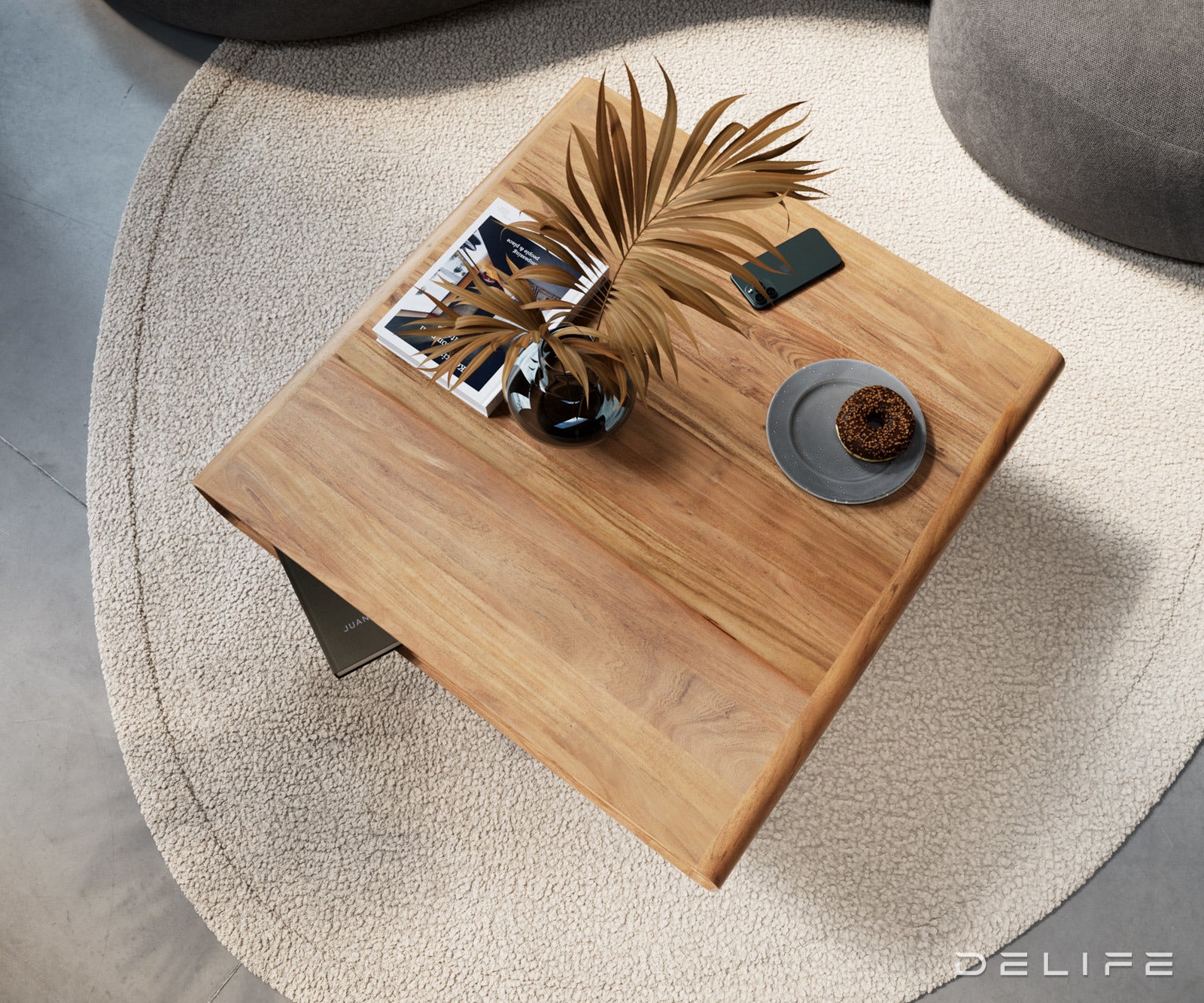 Klub stolić Anaya 90x90cm, Materijal: Bagrem