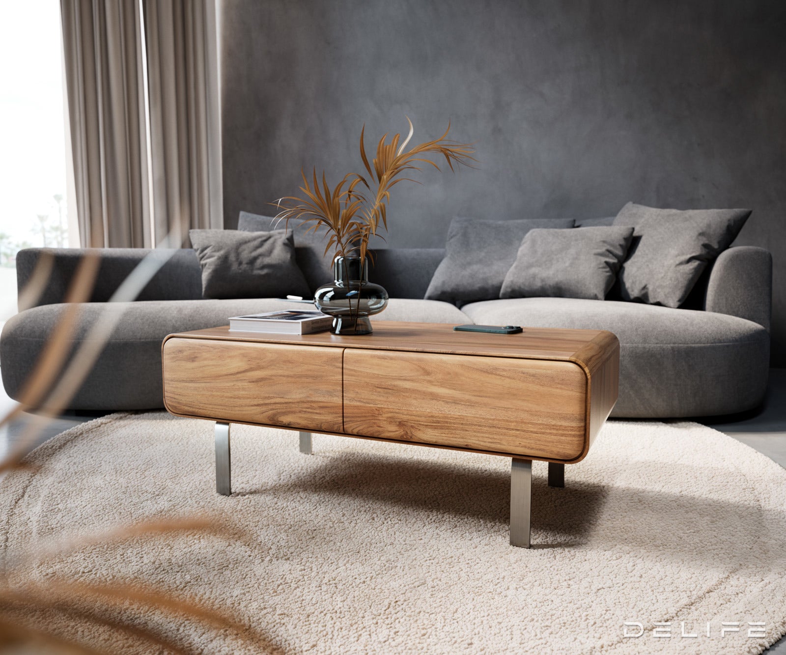 Klub stolić Anaya 100x50cm, Materijal: Bagrem