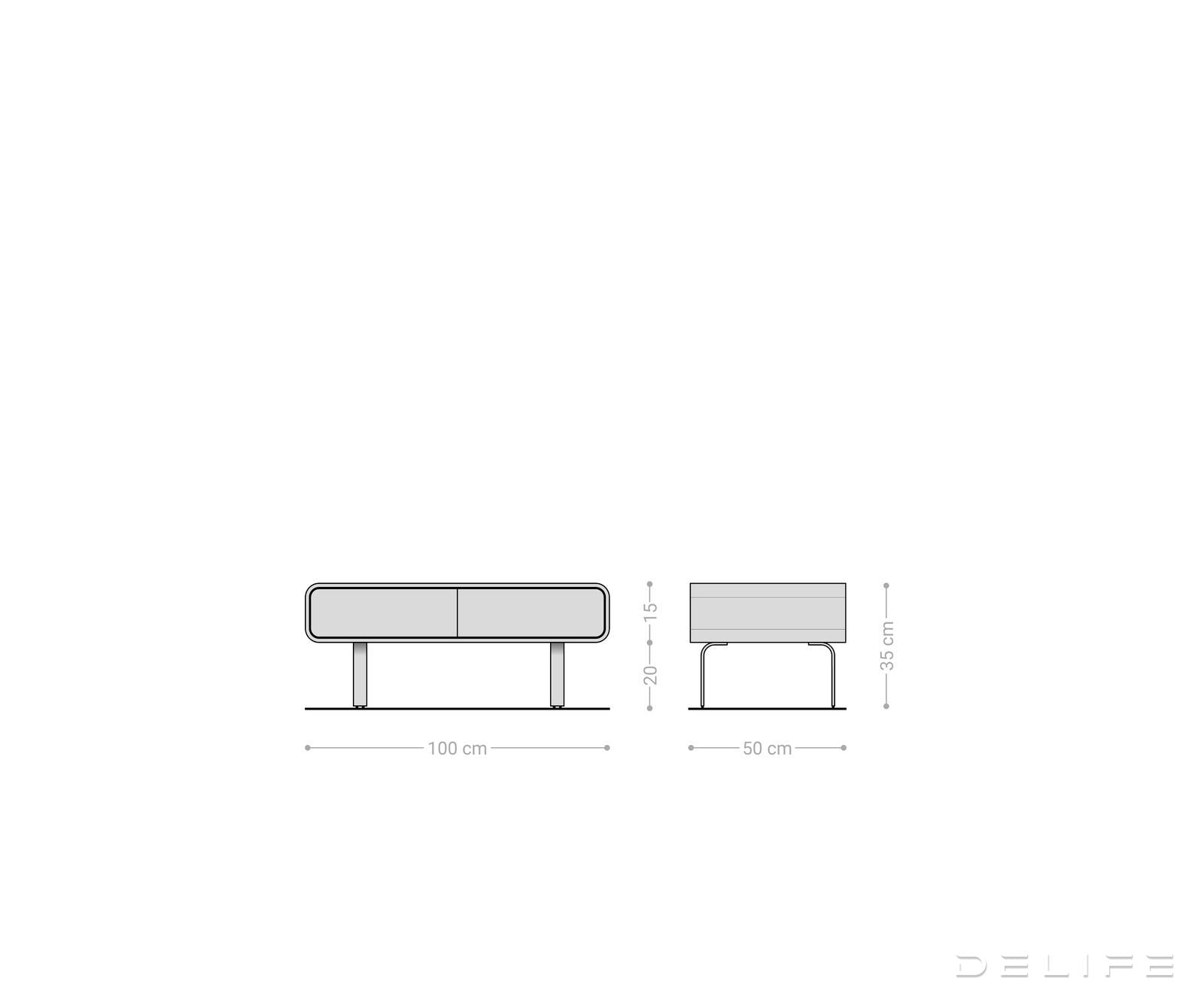 Klub stolić Anaya 100x50cm, Materijal: Bagrem