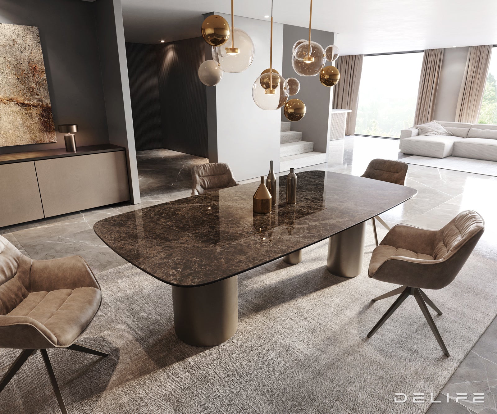 Blagovaonski stol Edge 240x120cm, Materijal: Keramika na staklu