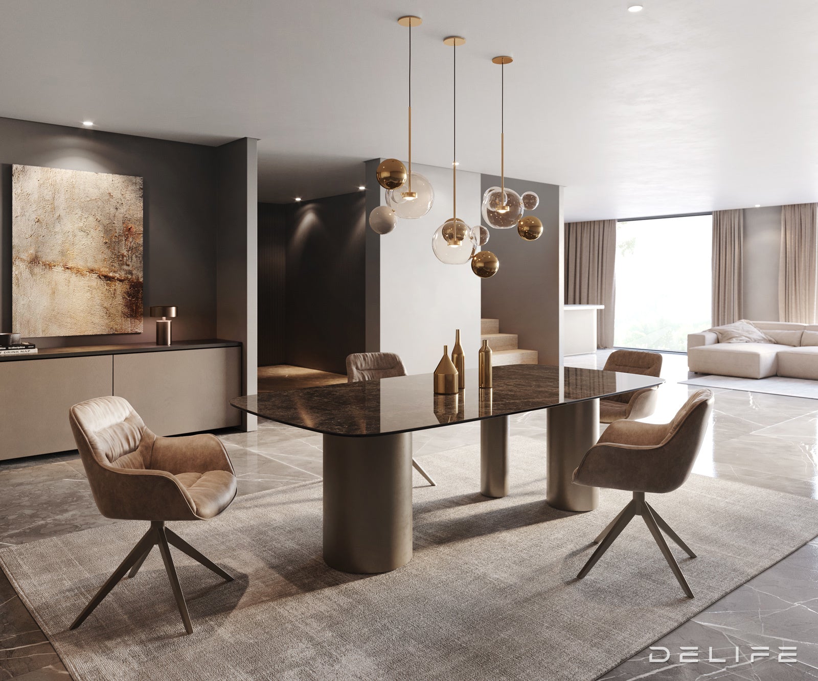 Blagovaonski stol Edge 240x120cm, Materijal: Keramika na staklu