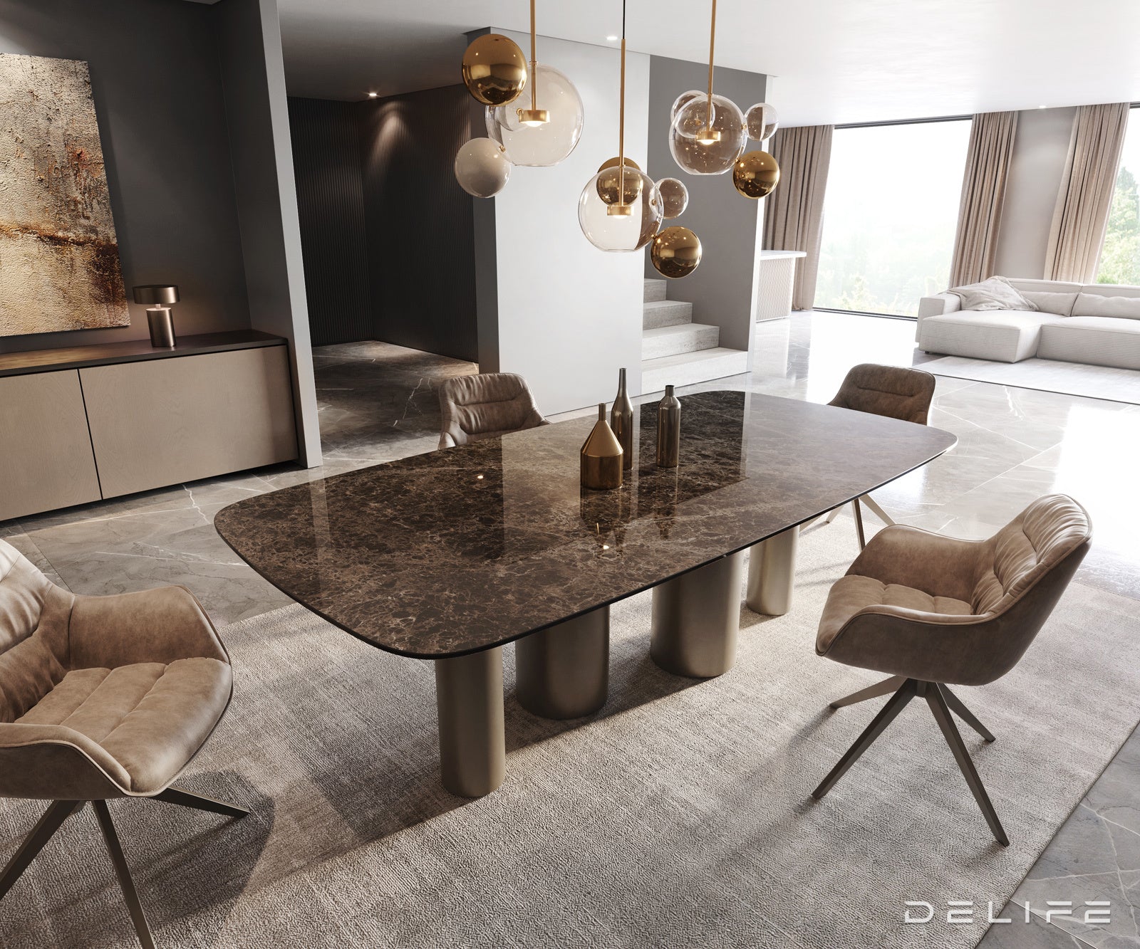 Blagovaonski stol Edge 240x120cm, Materijal: Keramika na staklu