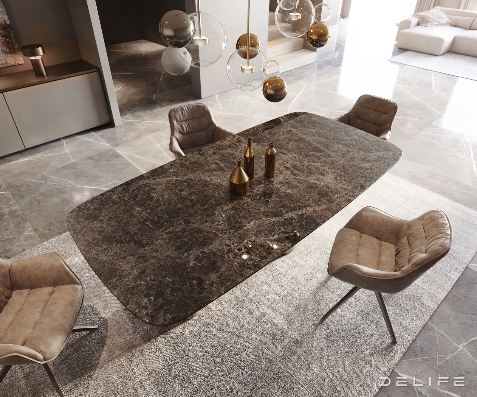 Blagovaonski stol Edge 240x120cm, Materijal: Keramika na staklu