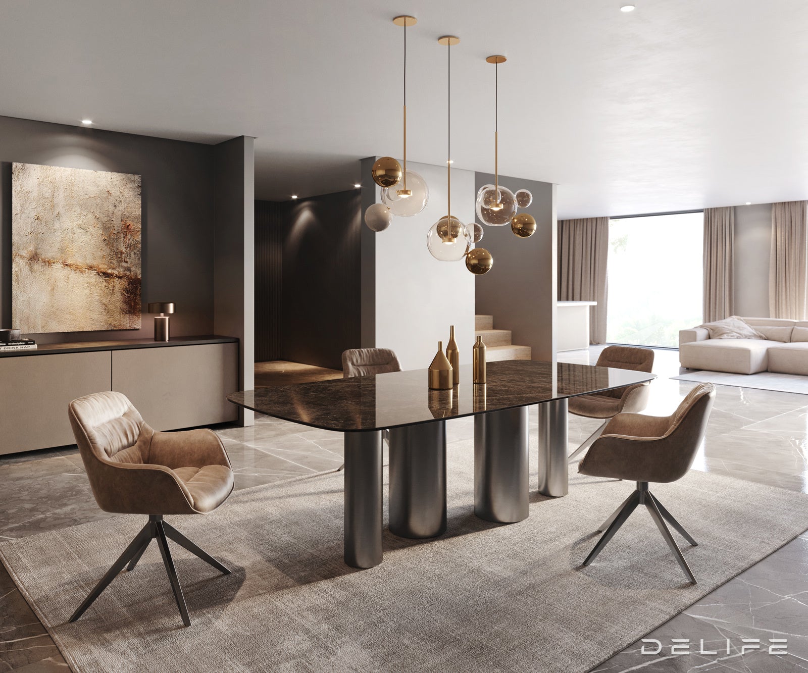 Blagovaonski stol Edge 240x120cm, Materijal: Keramika na staklu