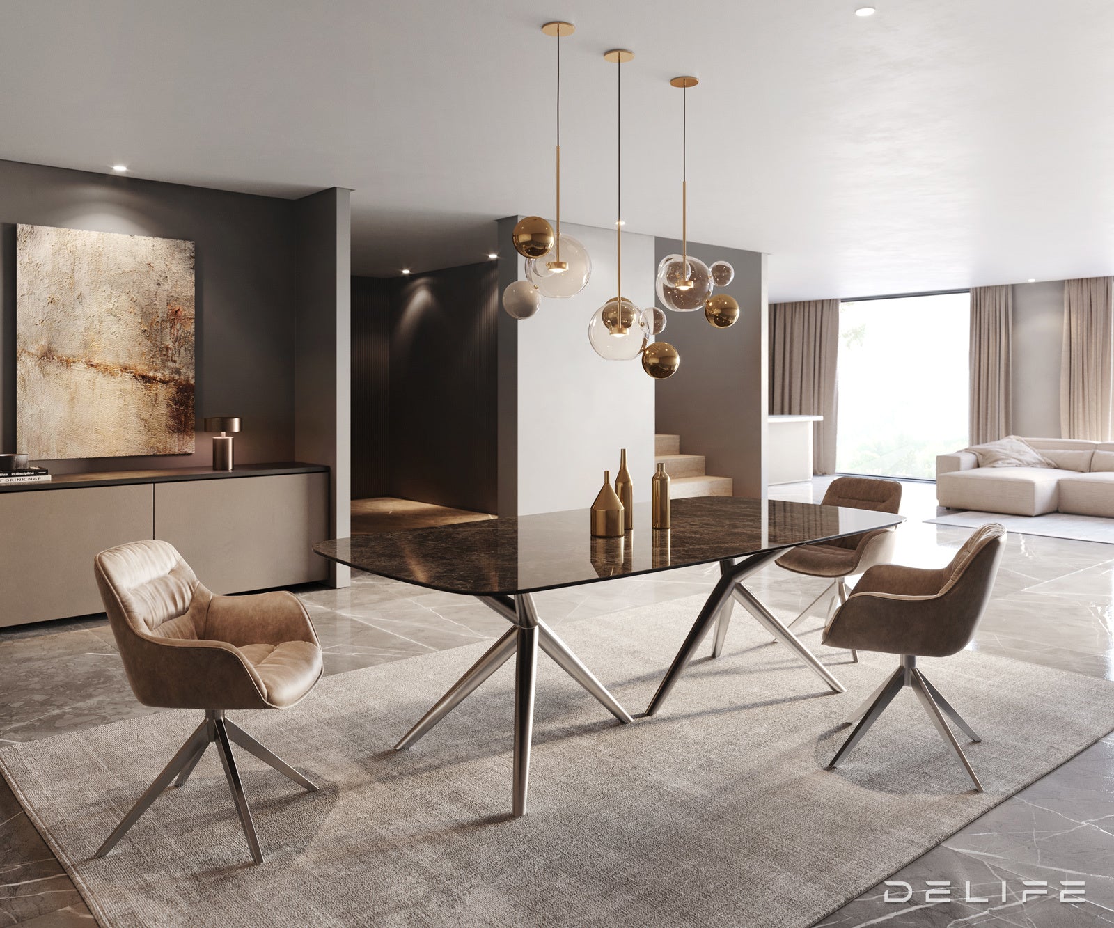 Blagovaonski stol Edge 240x120cm, Materijal: Keramika na staklu