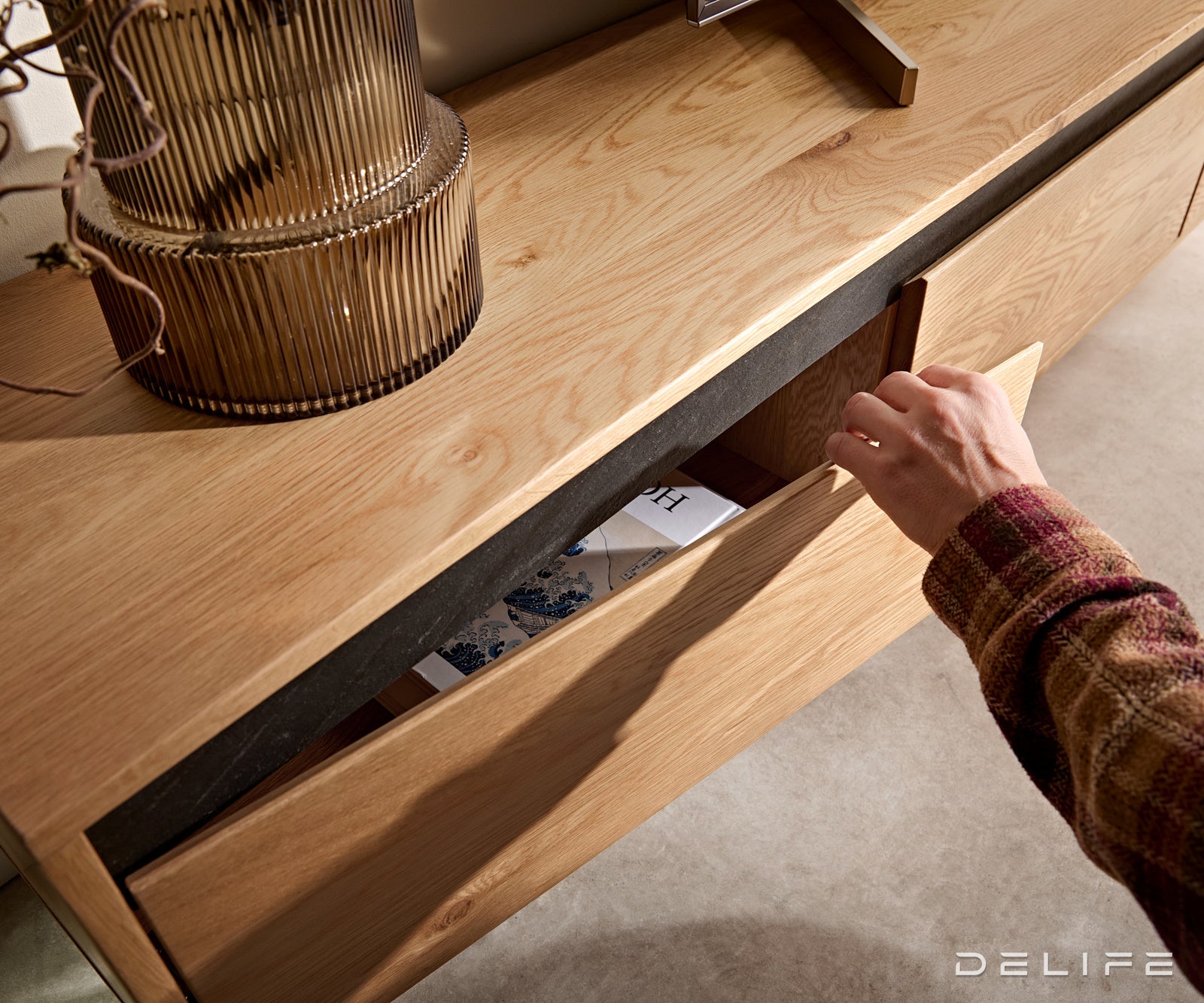 TV Komoda Stonegrace 240 cm, Materijal: Hrast