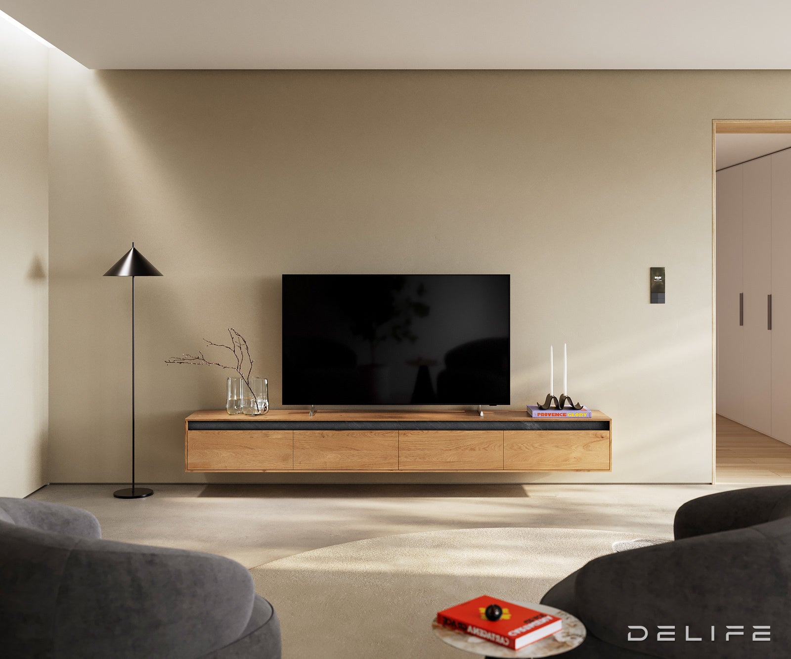 TV Komoda Stonegrace 240 cm, Materijal: Hrast