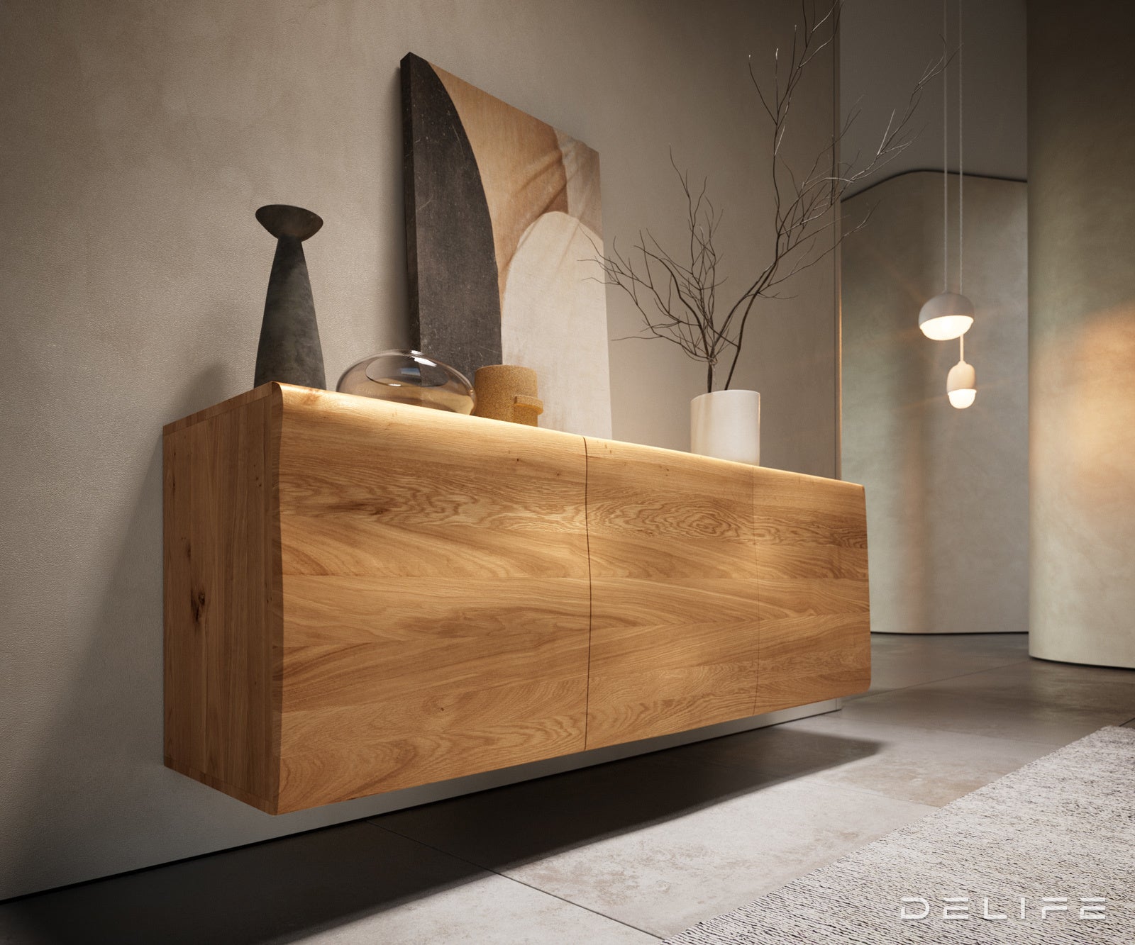 Komoda New Live-Edge 145 cm, Materijal: Hrast