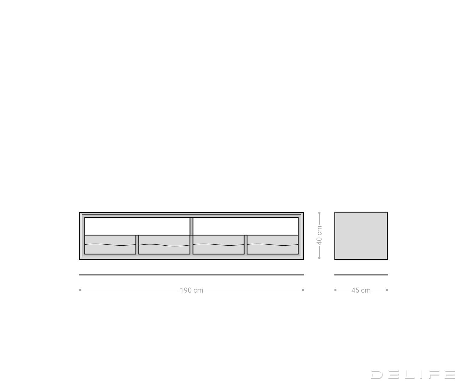 TV Komoda Live-Edge 190 cm, Materijal: Bagrem