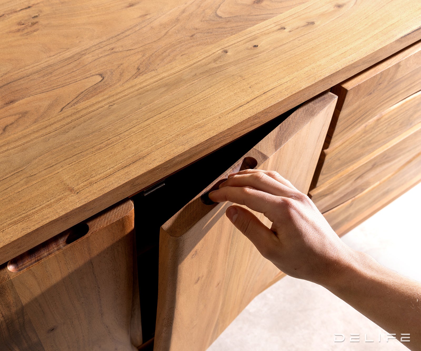 TV Komoda Live-Edge 200 cm, Materijal: Bagrem